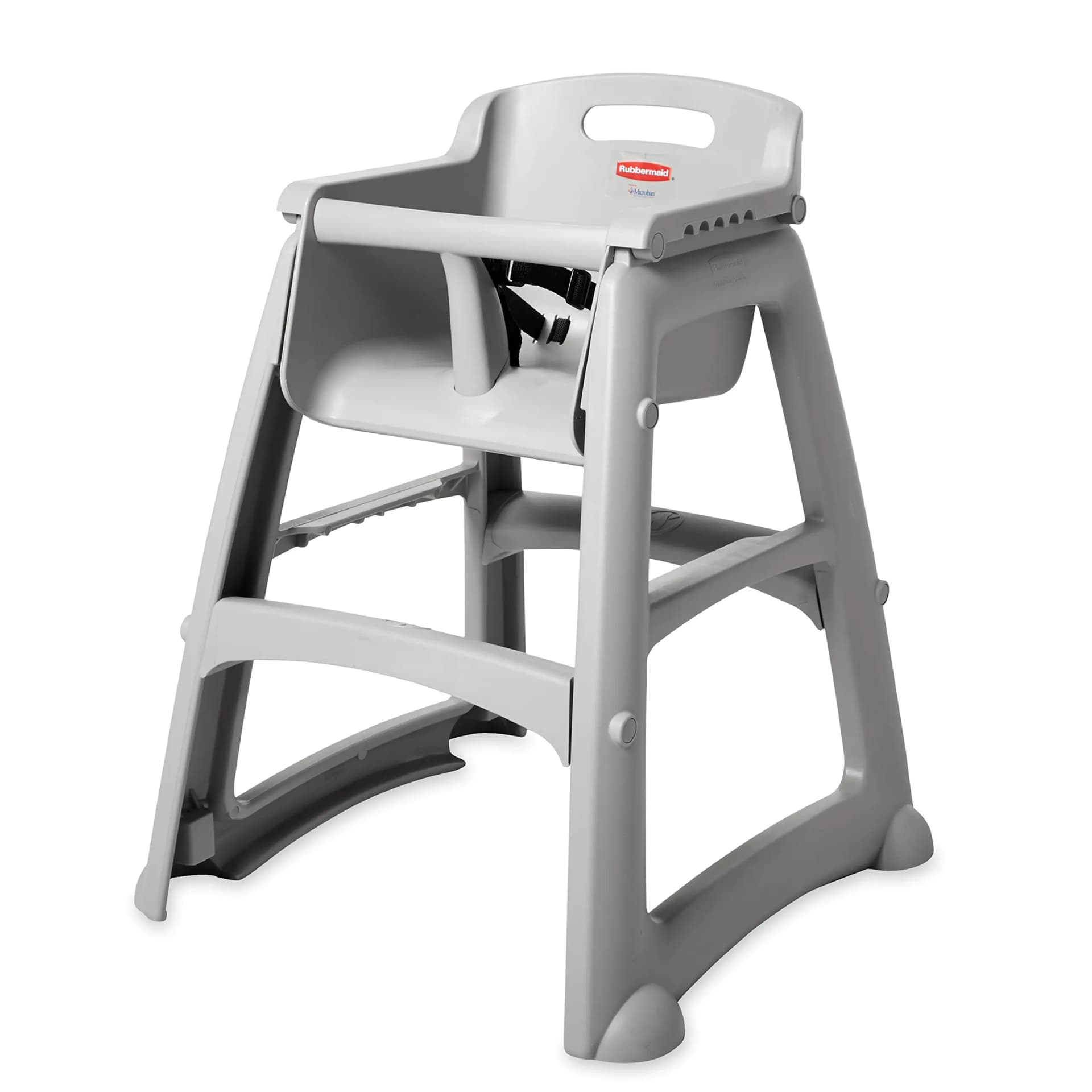 Rubbermaid Commercial Products Sturdy High-Chair 33lb Capacity Platinum Pre-Assembled Stackable Fits Under Table for Child/Baby/Toddler Seating