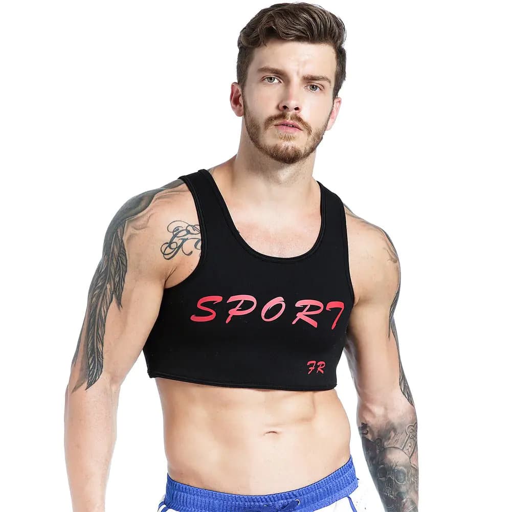 IYUNYI Mens Neoprene Brace Vest Chest Support Strap Protective Gear Fitness Sports Injury Prevention and Recovery (S)