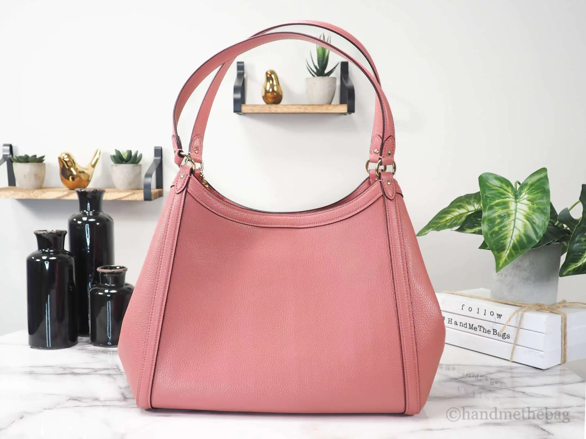 Coach Kristy Taffy Pebbled Leather Triple Compartment Shoulder Handbag