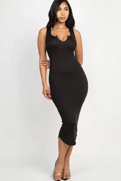 Women Split Neck Tank Dress