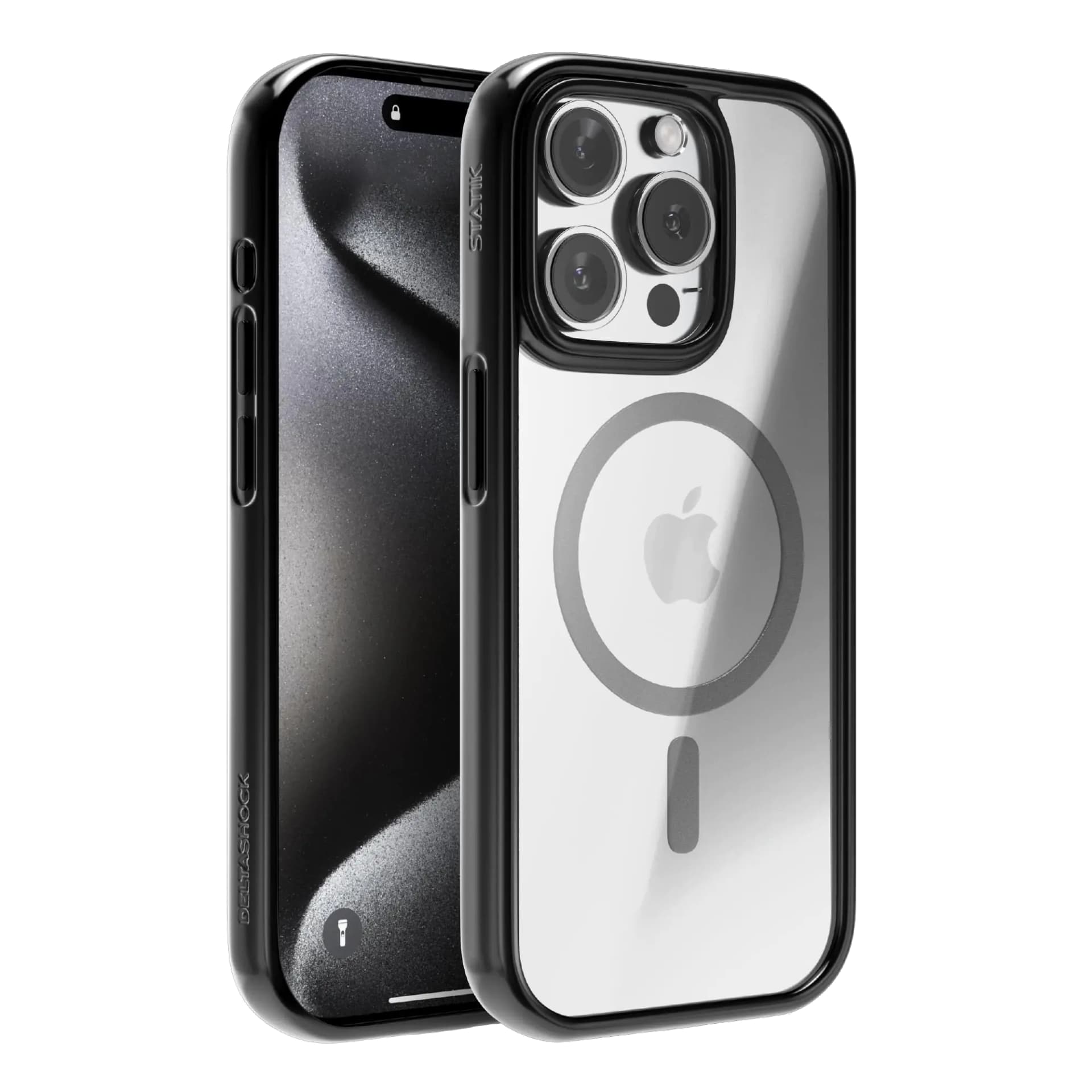 Statik DeltaShock Magnetic Phone Case iPhone 14 Pro Max Case Anti-Yellowing Military Grade Protective Phone Case with Magnetic Back & Shockproof Foam Magnet Phone Case Clear iPhone Case