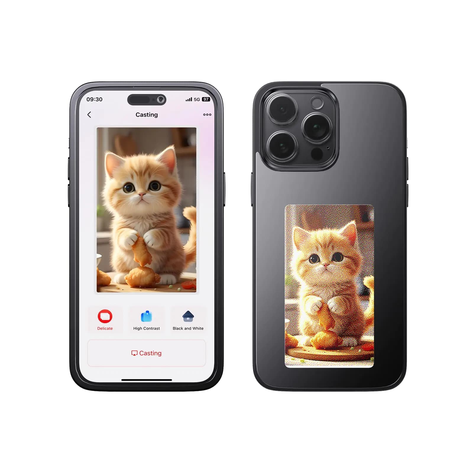 VENYSIS Ink Phone Case Phone Case with Picture Screen Smart Picture Phone Case APP Control Custom Phone Cases Strong TPU All Around Protection Black (iPhone 14)