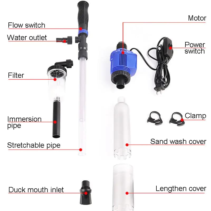 Electric Water Change and Vacuum Cleaner for Aquariums