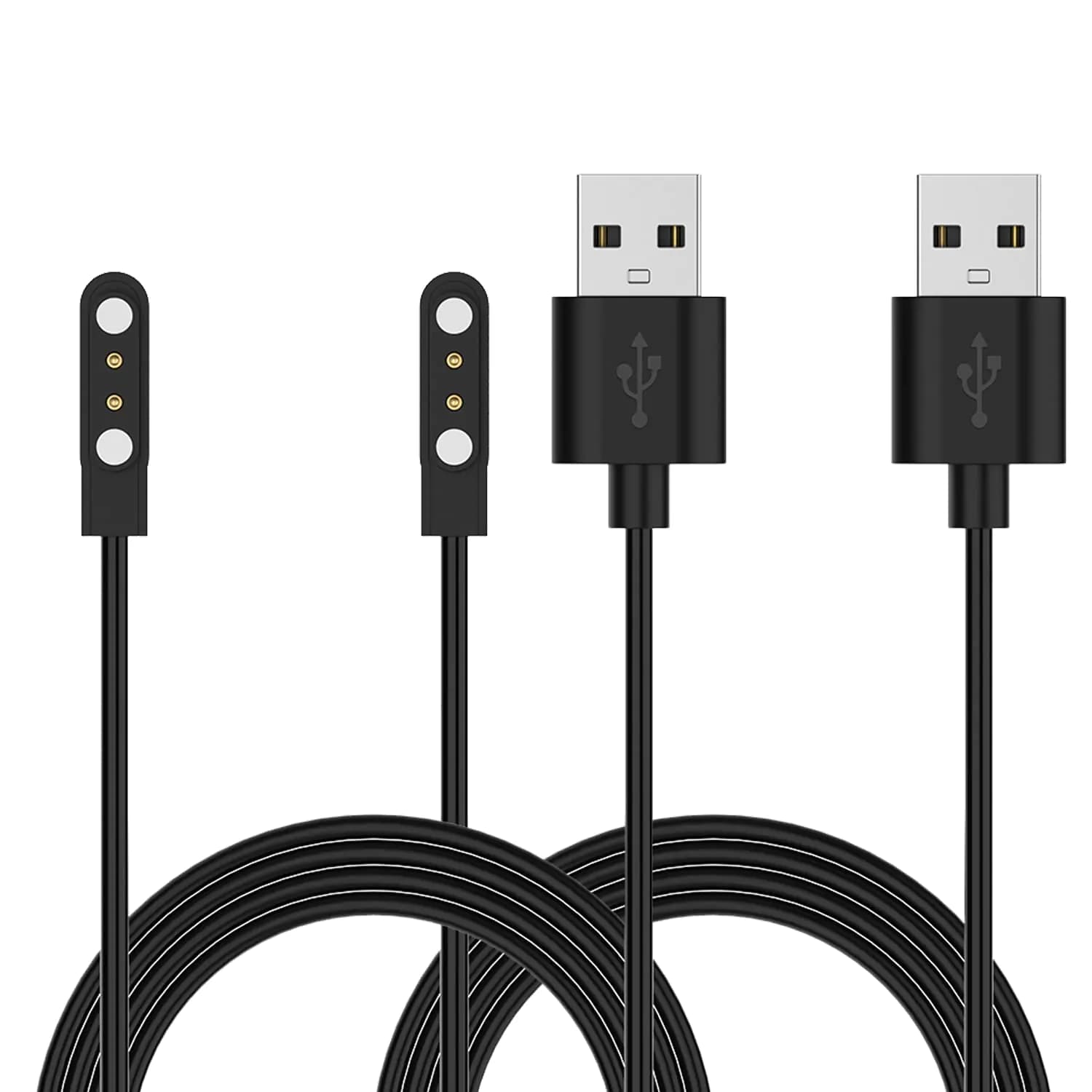 RuenTech Compatible with EIGIIS KE3 KE2/LaNikar KE5 KE3 Smart Watch Charger 3.3FT Replacement Charing Cable for KE3 Military Smart Watch Charger (Black&Black)