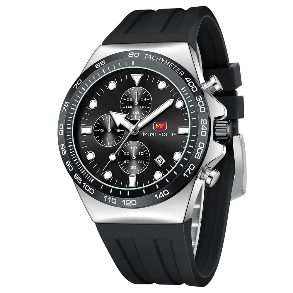 Mini Focus Men Watches Business Sport Wrist Watch (Chronograph/Waterproof/Luminous/Calendar) Silicon Band Fashion Casual Watches for Men