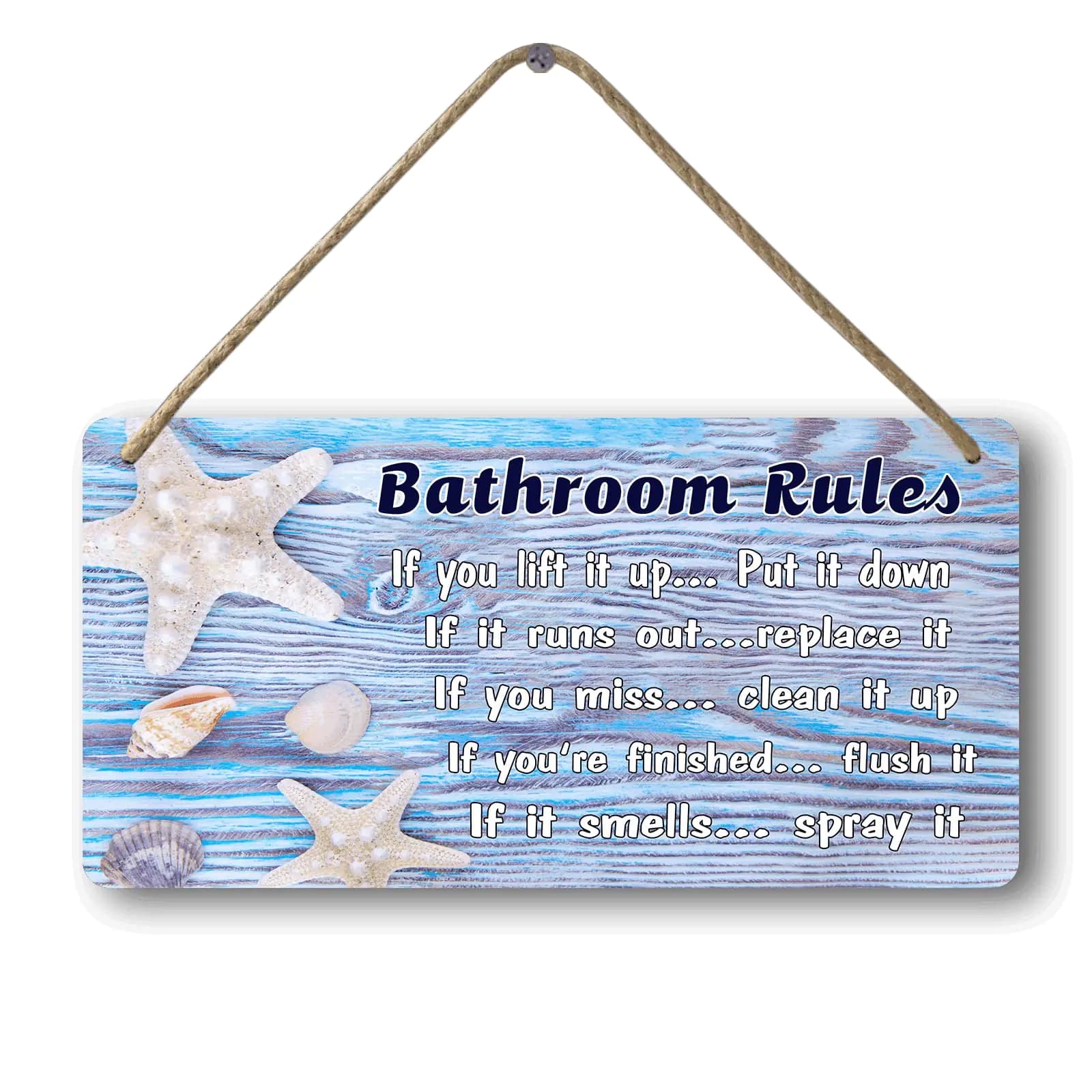 Beach Bathroom Wall Decor Ocean Themed Bathroom Accessories Summer Decorations For Home Sea Themed For Tailet Beachy Bathroom Decor Coastal Bathroom Accessories Bathroom Rules Sign 12x6 In