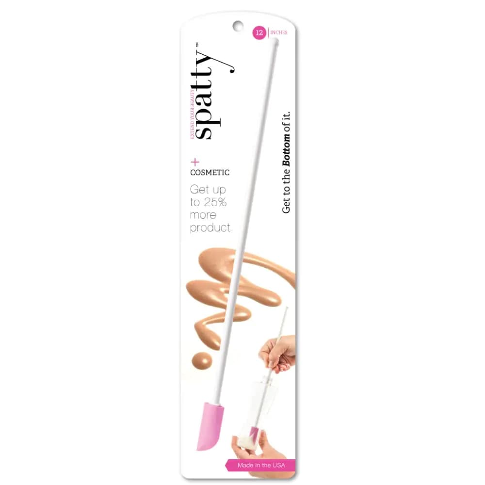 Spatty Daddy Beauty Makeup Spatula (12 Inch Pink) Shark Tank Mom Made Scrapes Last Drop of Lotion Mini Spatula Makeup Long Makeup Spatula Scoop for Makeup Stocking Stuffer Makeup Spatula