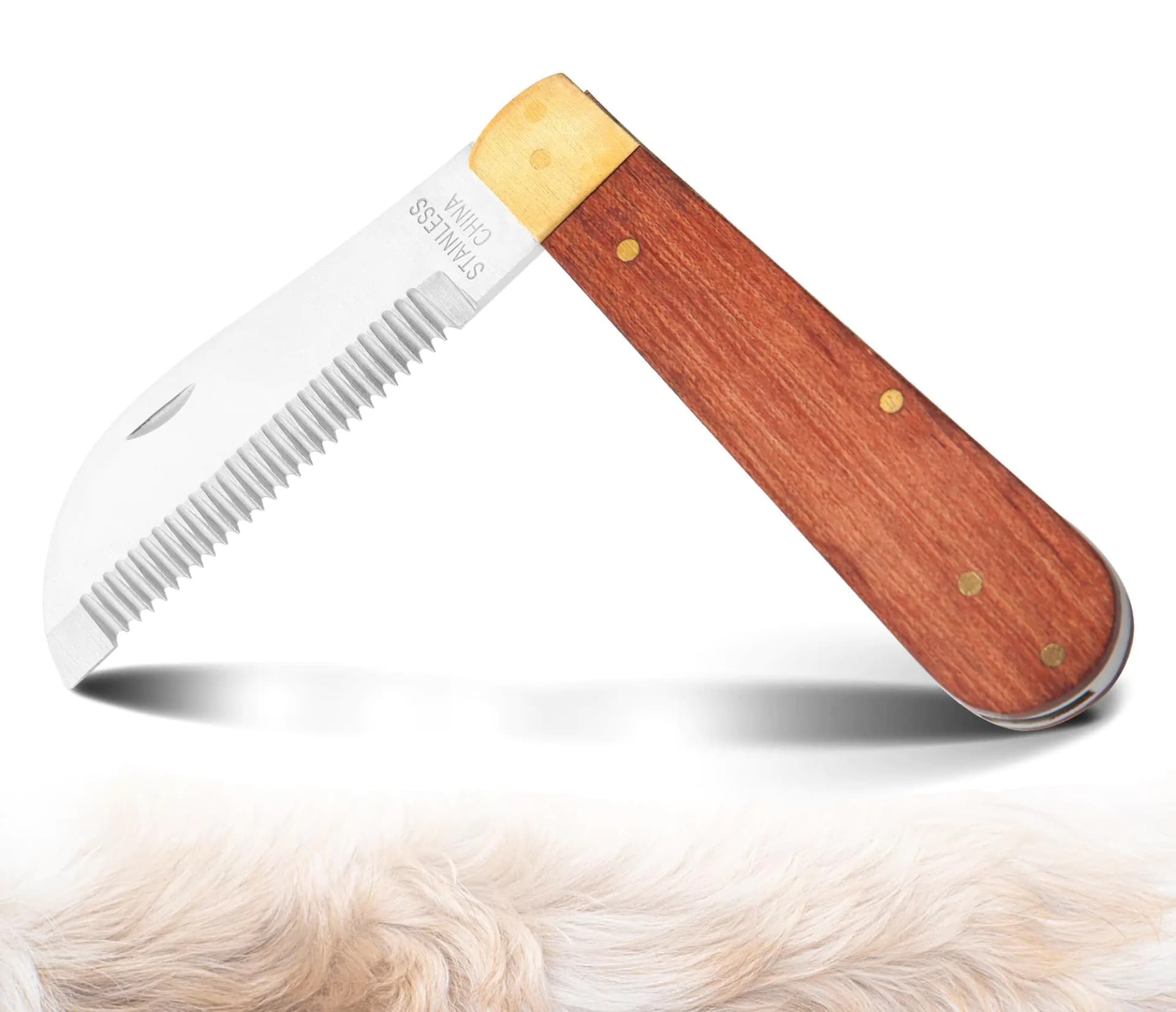 NRTFE Hand Stripping Tools for Horse Dog Grooming Shedding Blade Stripping for Horse Bot EggsRight Handed Fold Up Design