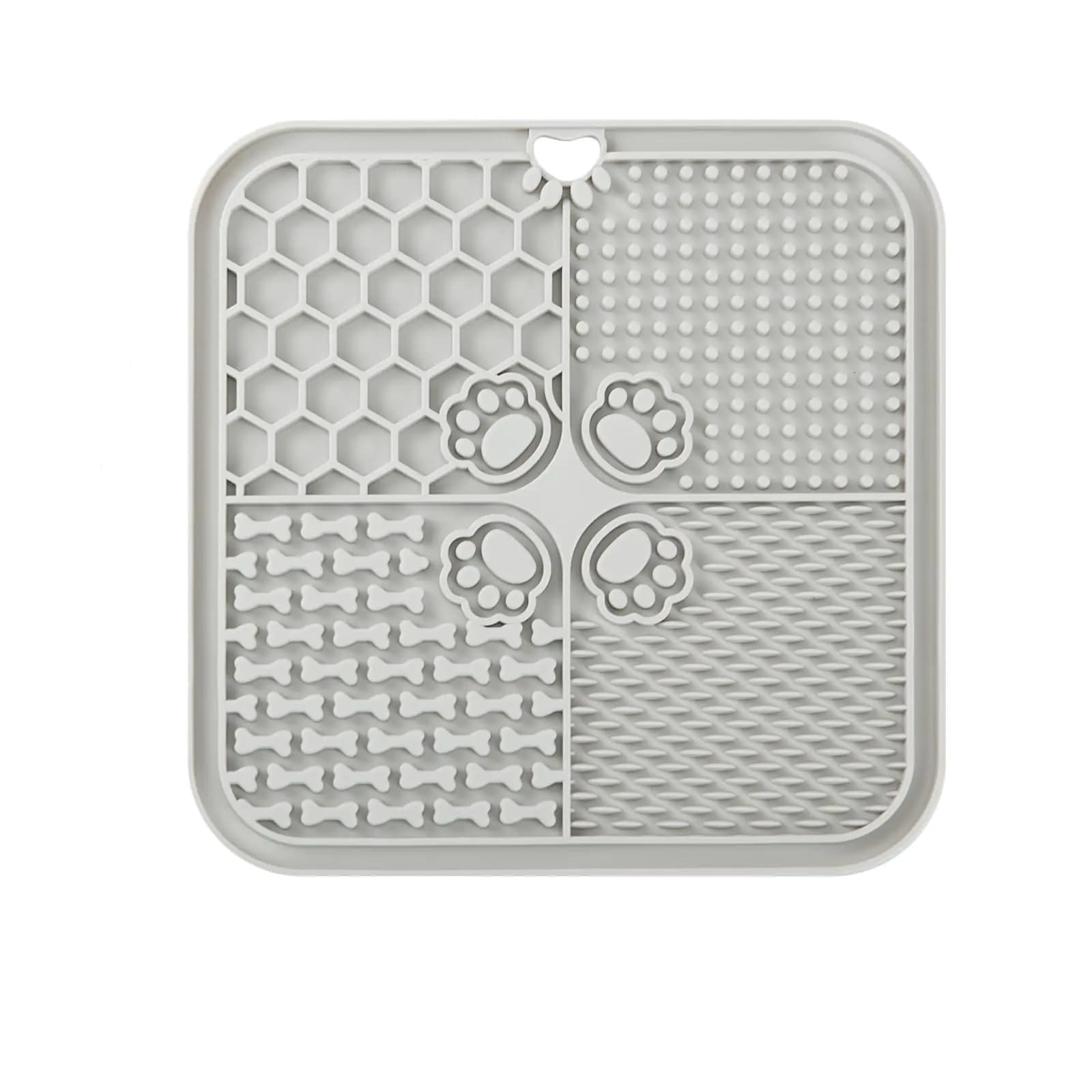 Dog Lick Mat Dog Slow Feeder Non-Slip Design Lick Mat for Dogs and Cats Boredom and Anxiety ReducerSuitable for Treats Yogurt Peanut Butter (1Pack Grey)