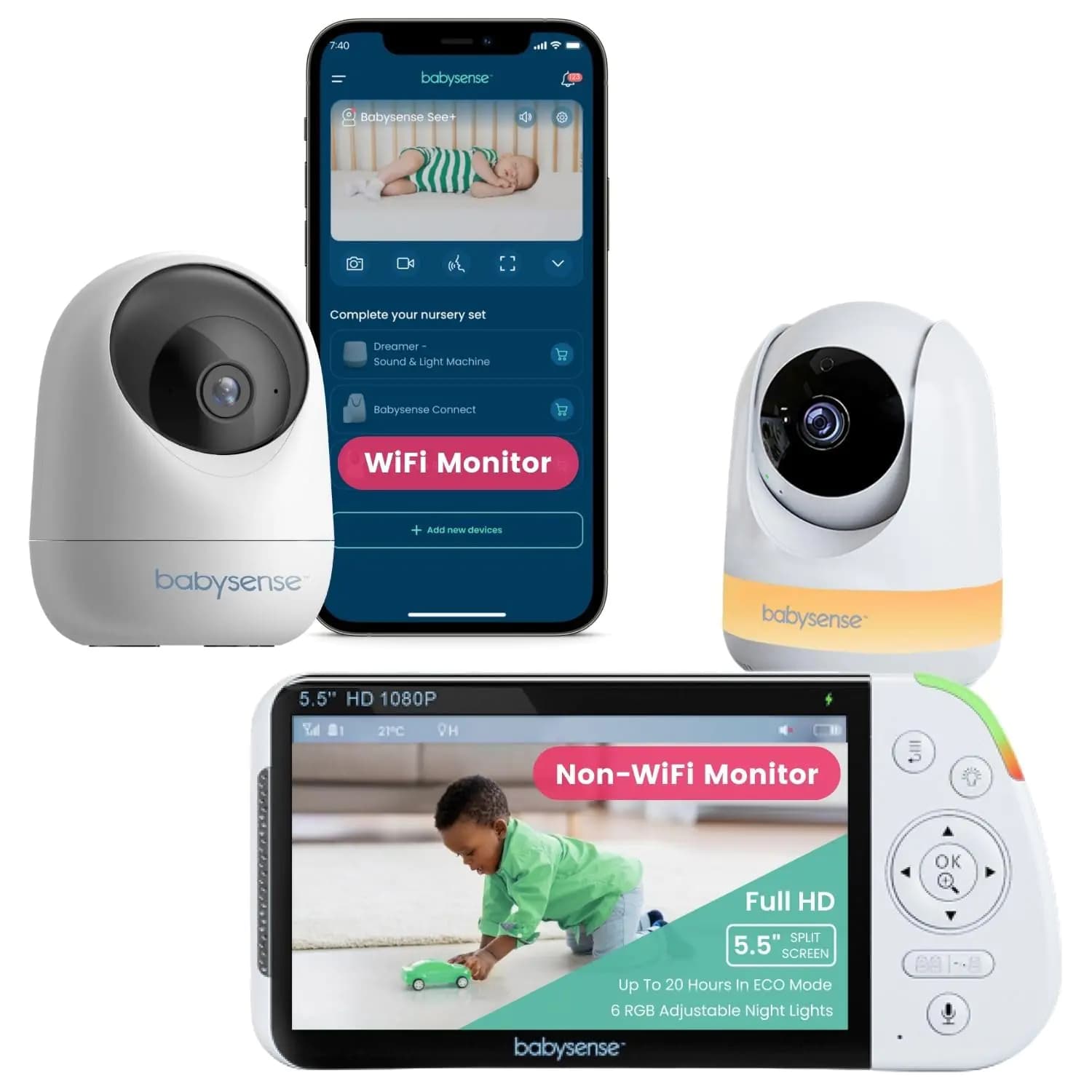 Video Baby Monitor Bundle with WiFi Camera