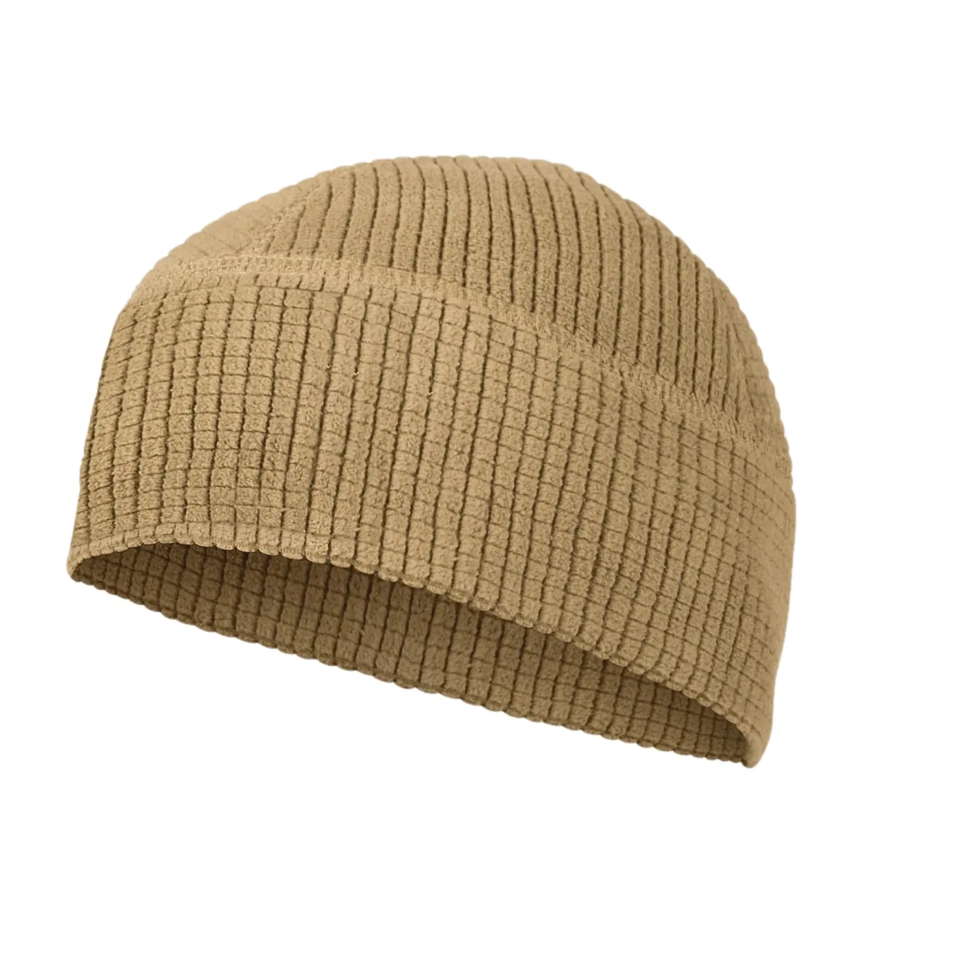 Grid Fleece Beanie Cap Coyote