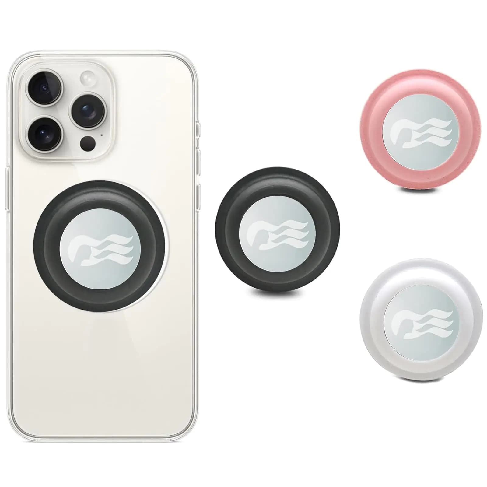 Orisell [3/4/5 Pack] Princess Medallion Phone Accessories Holder for Ocean Medallion (iPhone Android & All Devices) (Black-White-Pink)
