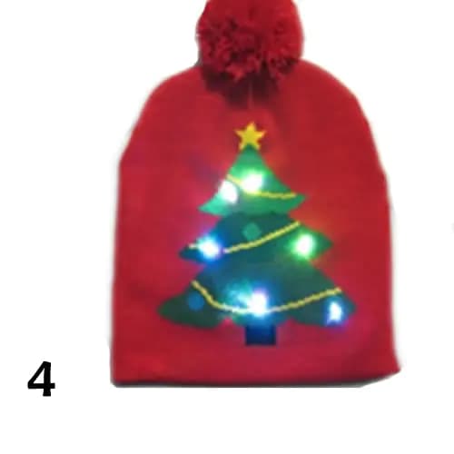 Pom Party Holiday Hats With LED Lights