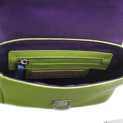 Tiny Leather Handbag -Blue/Lime (Option 1)