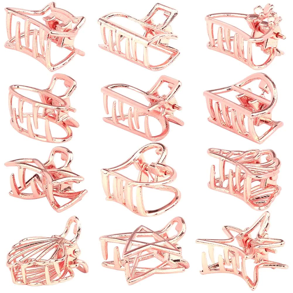 Mini Metal Non-Slip Hair Claw Clips and Clamps - Thick Hair Accessories With Grip