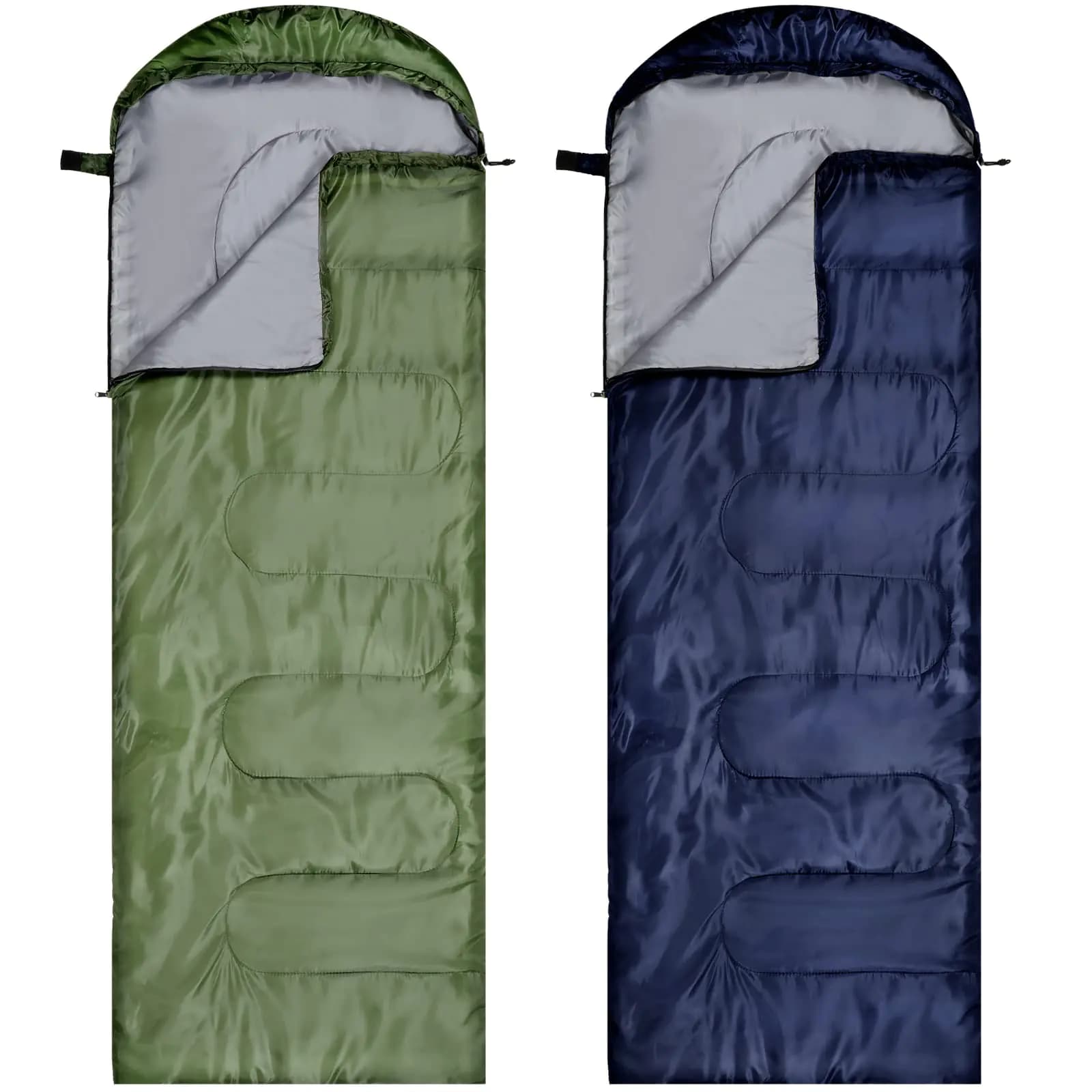 Tudomro 2 Pcs Camping Sleeping Bag for Adults Lightweight Packable Waterproof Camping Gear Equipment to Keep Warm for Spring Summer Fall Indoor Outdoor Backpacking Hiking Travel(Blue Green)