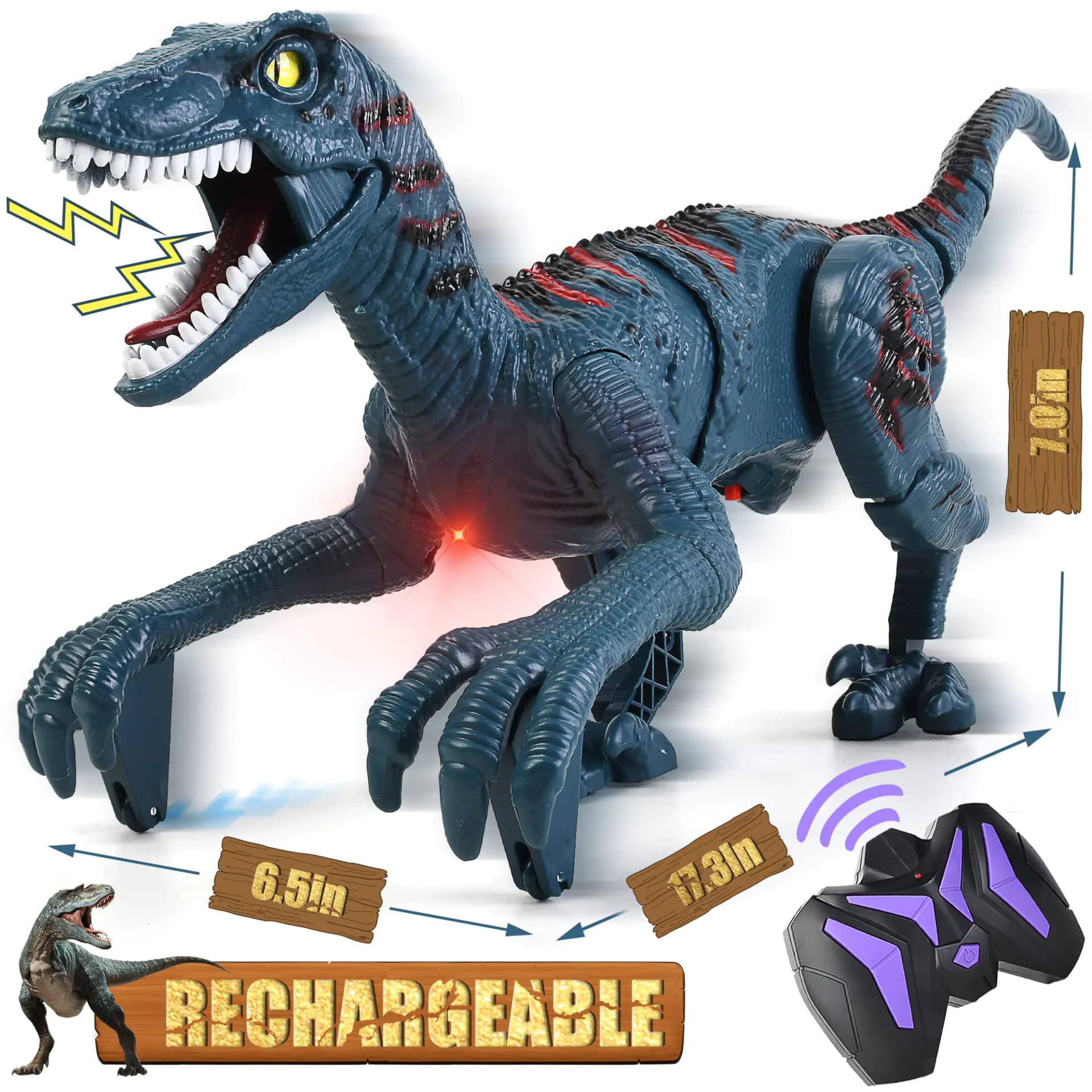 Remote Control Velociraptor Dinosaur Toy