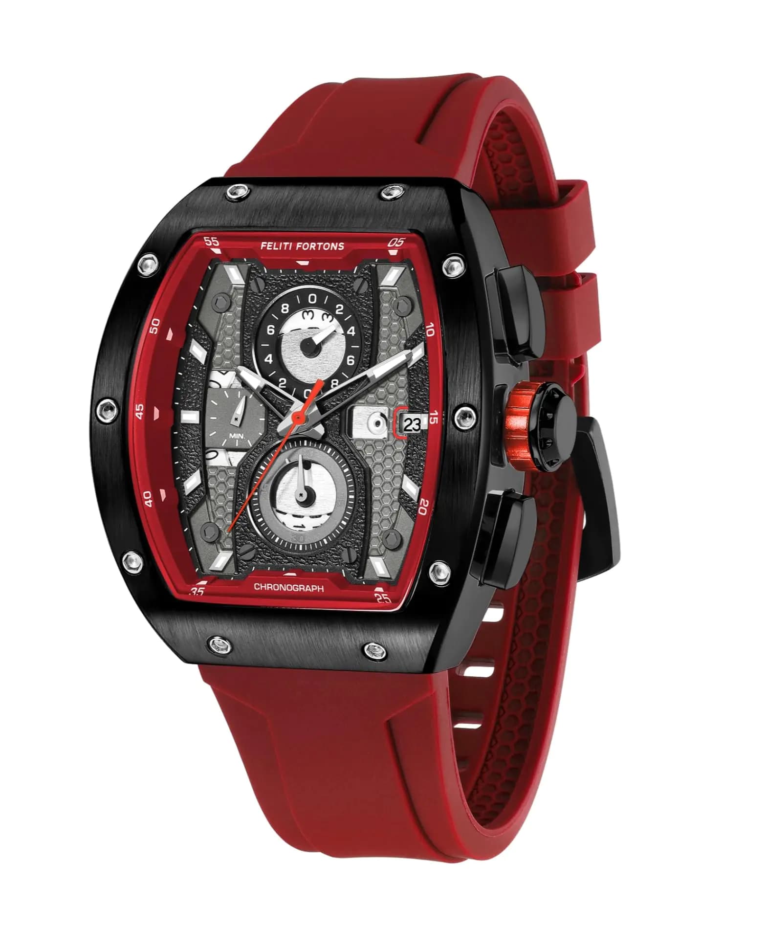 Men's Sport Chronograph Watch with Silicone Strap