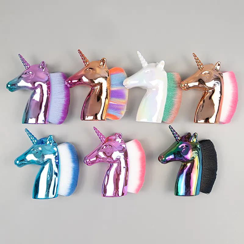 Unicorn Makeup Brushes Set - Rose Gold Powder Brush