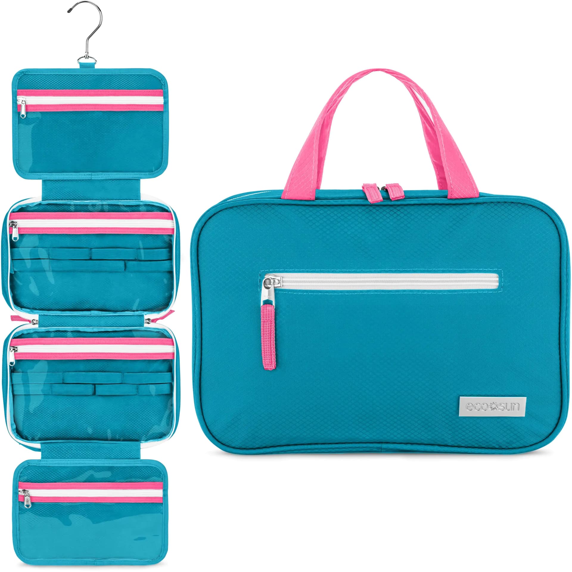 Eco Sun Hanging Travel Toiletry Bag — Designed in Hawaii — Water-resistant Travel Organizer for Bathroom Accessories