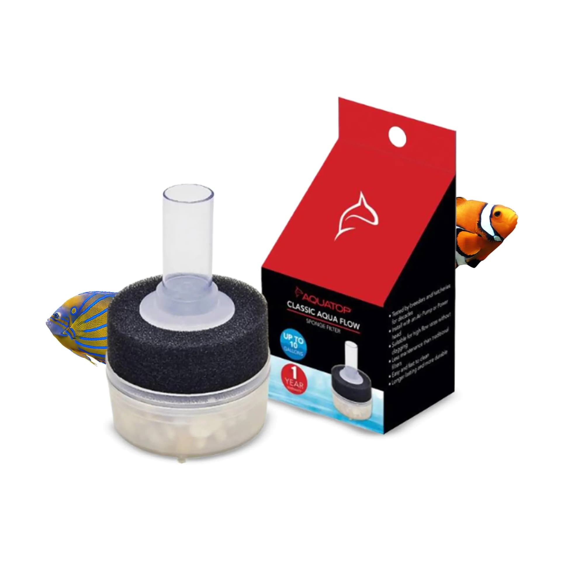 Aquatop Internal Sponge Filter for Aquariums up to 10 Gallon Tanks CAF-10