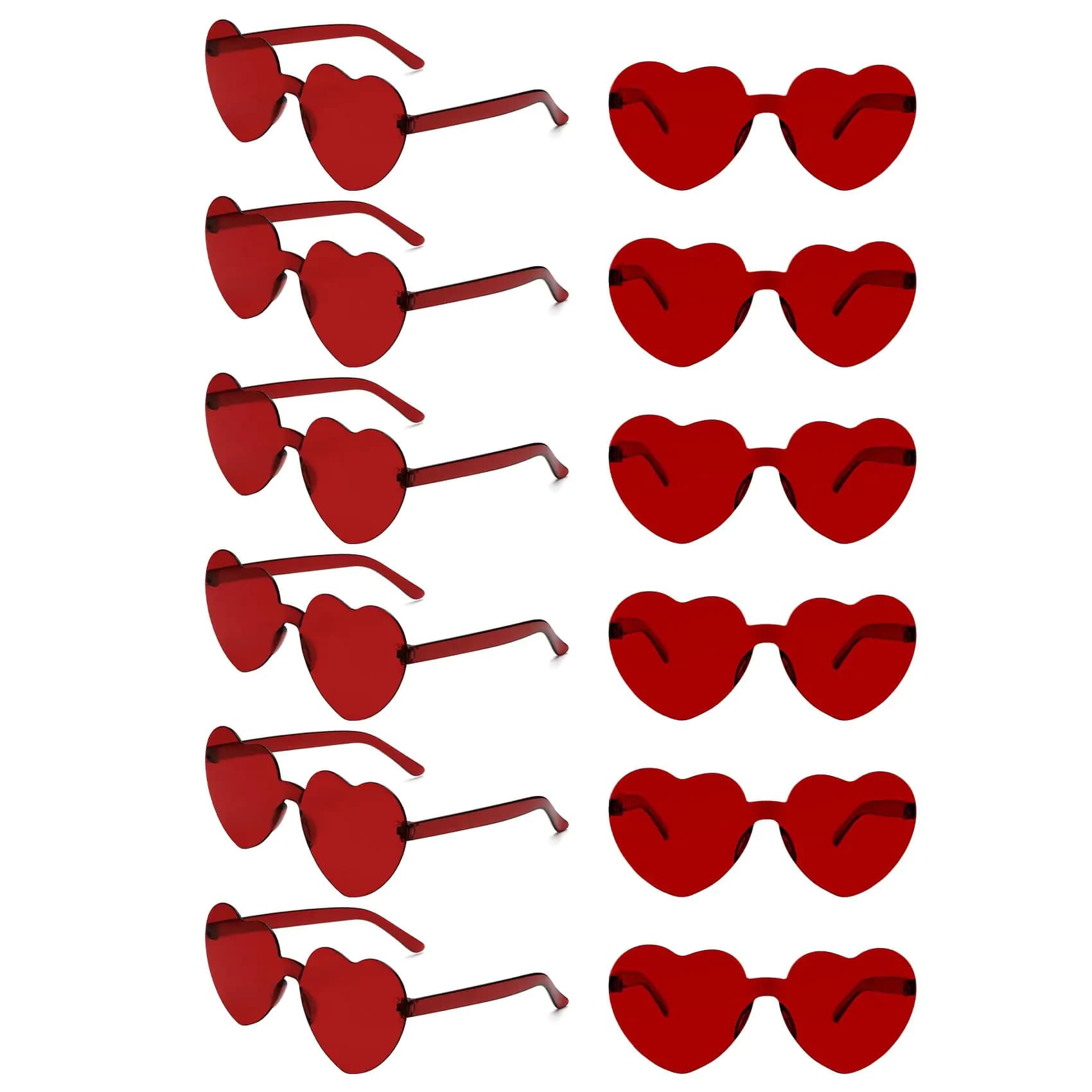 Heart Shaped Sunglasses Red Set