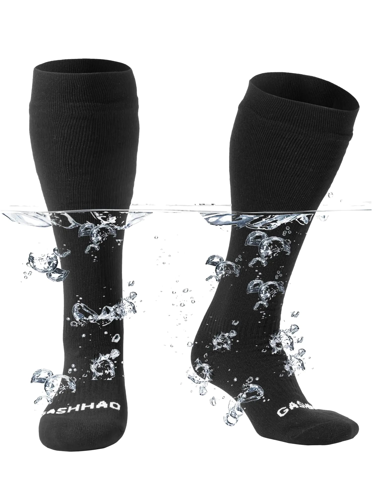 Gash Hao Waterproof Socks Hiking Gear Wading All-Weather Outdoor Sports Fishing Skiing Kayaking Camping Mens And Women（BLACK-XL）