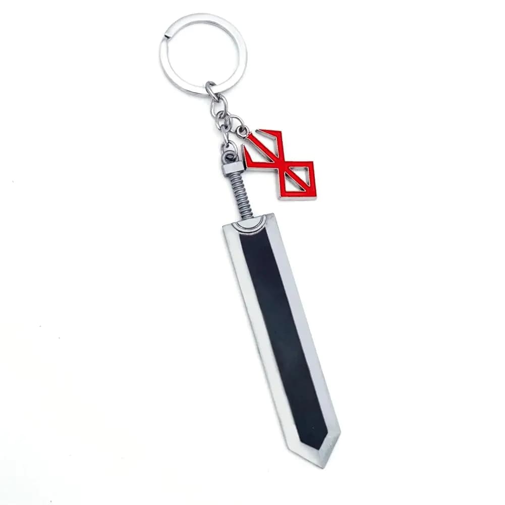 LUFOYOU Anime Berserk Keychain Guts Dragonslayer Sword Weapons Key Chains Car Accessories Jewelry Pendant Gift for Men (A)