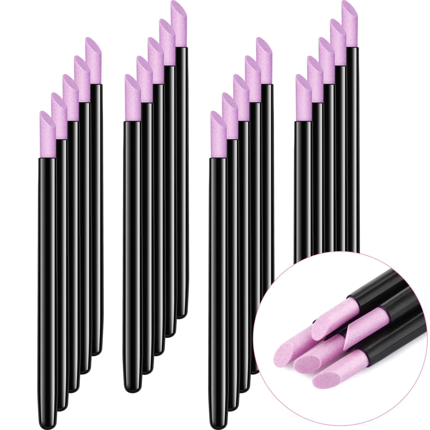 20 Pieces Pumice Stone Nail File Cuticle Stone Pusher Nail Sanding Sticks Nail Art Pen Cuticle Remover Trimmer Buffer Manicure Tools for Household Beauty Salon Peeling Dead Skin Repairing
