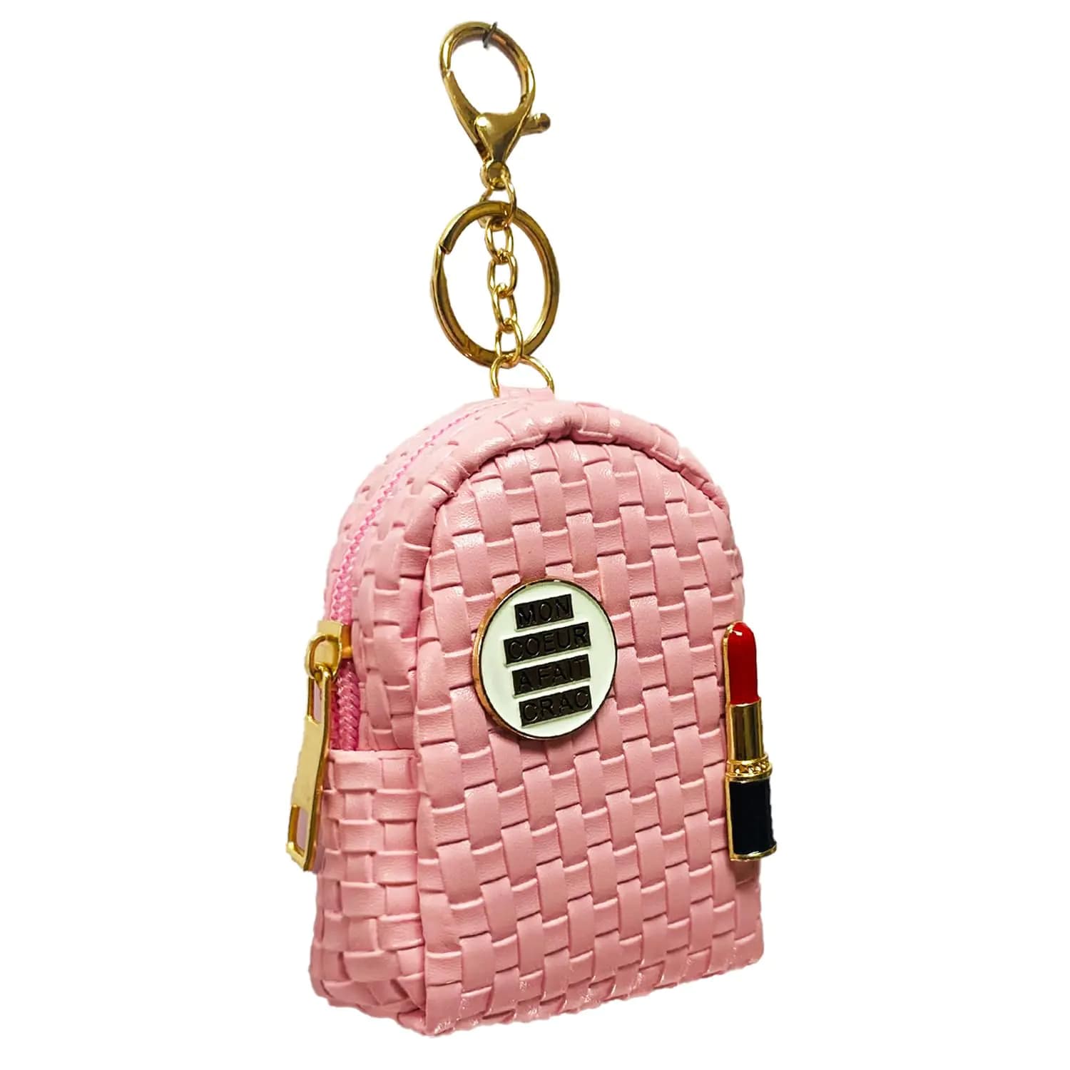 STOMKIRE Mini Backpack Keychain Real Littles Backpack Keychain Wallet Mini Coin Purse Keychain Tiny Backpack Keychain Mini Wallet Keychain Pink Micro Backpack Keychain for Women