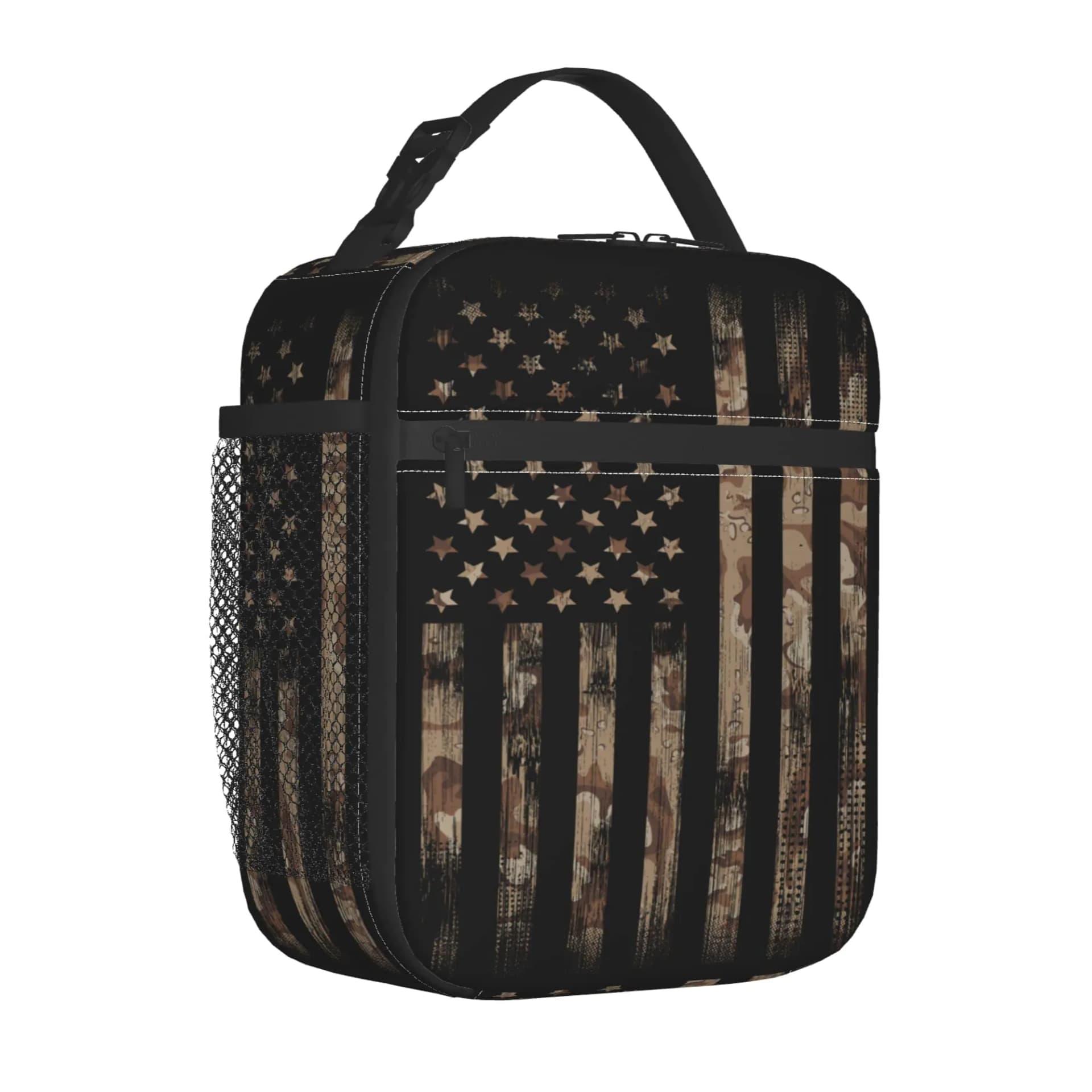 GAMSJM Boys Lunch Box for School Camouflage Flag Lunch Box for Men Kids Insulated Lunch Bag