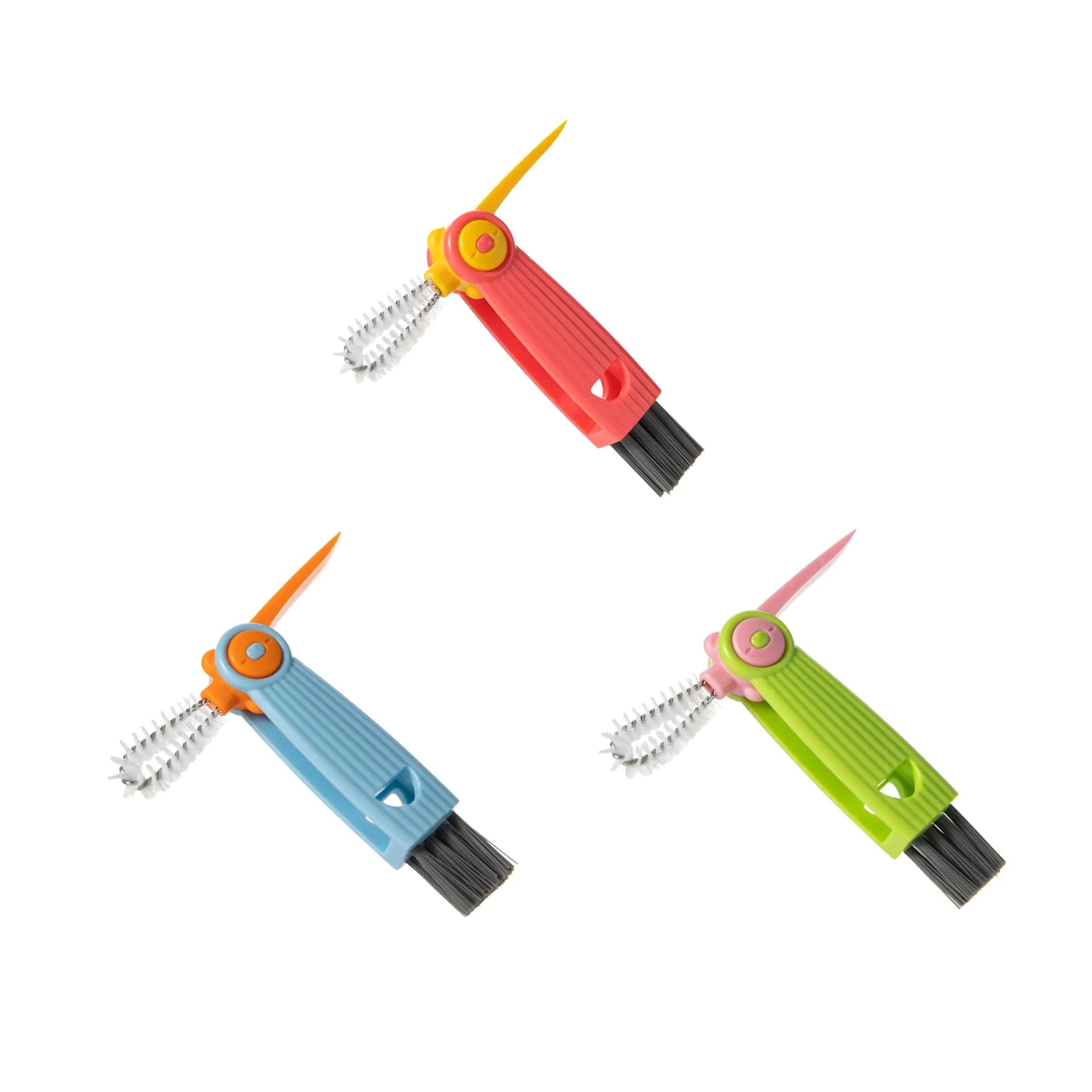 Chemimoso 3 in 1 Cup Lid Gap Cleaning Brush Set Multifunctional Water Baby Bottle Cleaning Tools Home Kitchen Crevice Cleaning Tools (3Pcs)