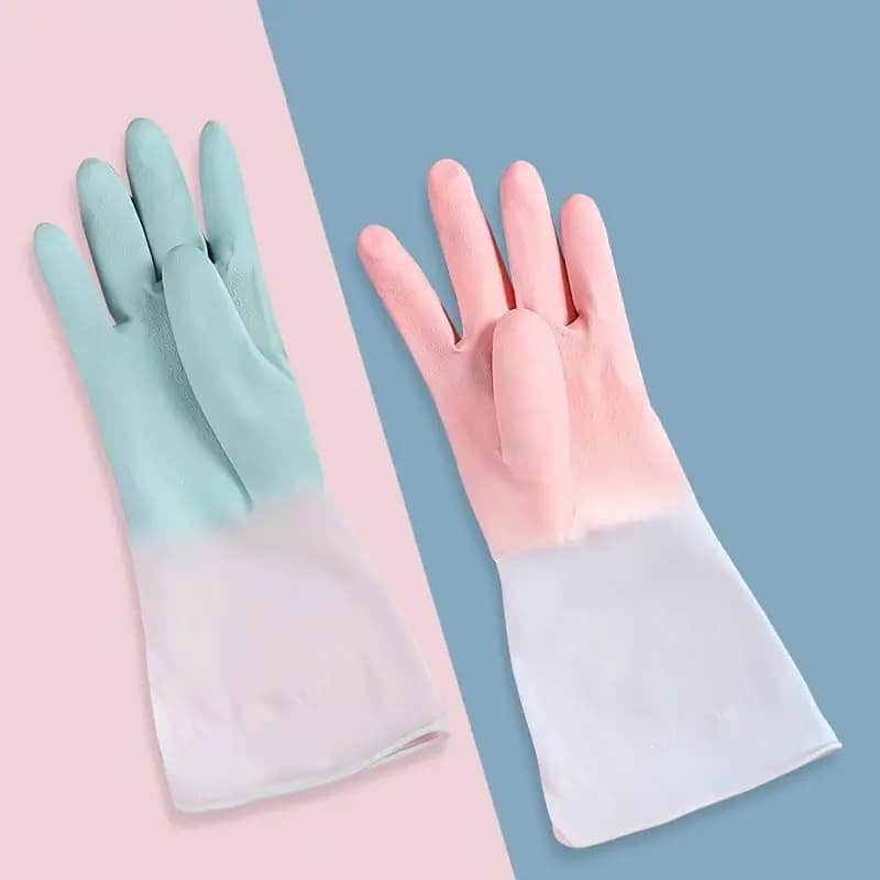 1 Pair of Kitchen Cleaning Gloves with Scrubber Tools