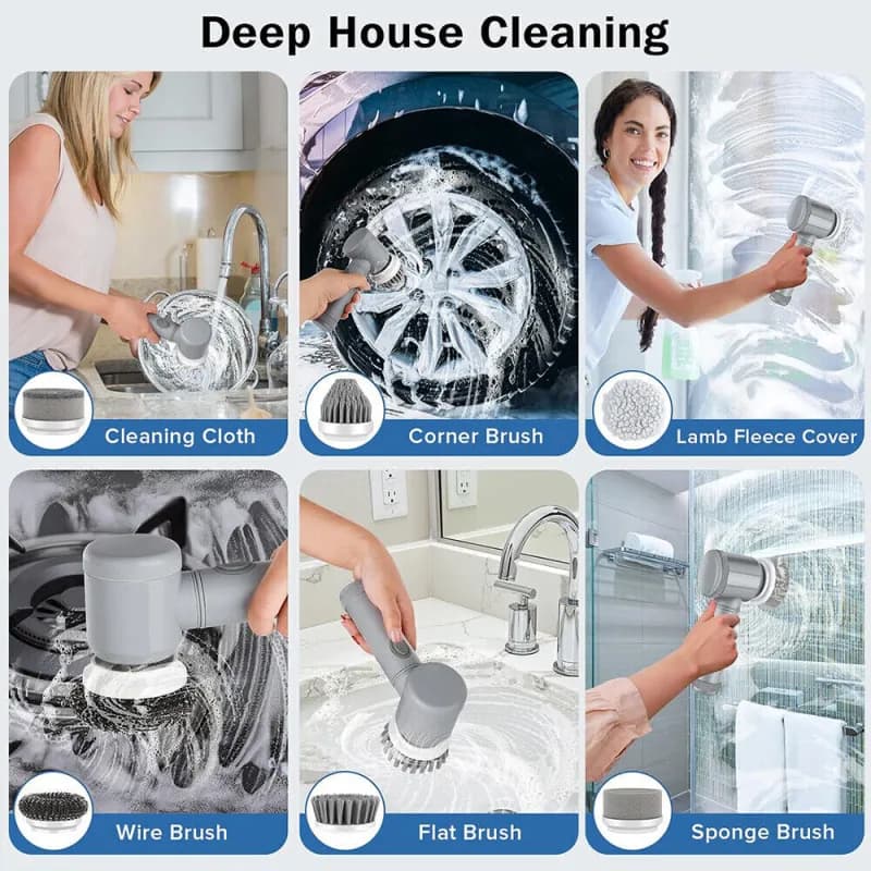 Rechargeable Cordless Spin Scrubber