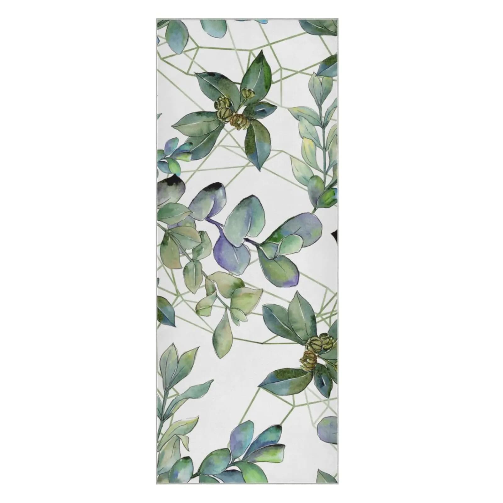 OTVEE Green Eucalyptus Leaves White Magnolia Tree Yoga TowelHot Yoga Mat Towel - Sweat Absorbent Non-Slip Yoga Towel for Hot Yoga Pilates Gym Workout 73x27inch