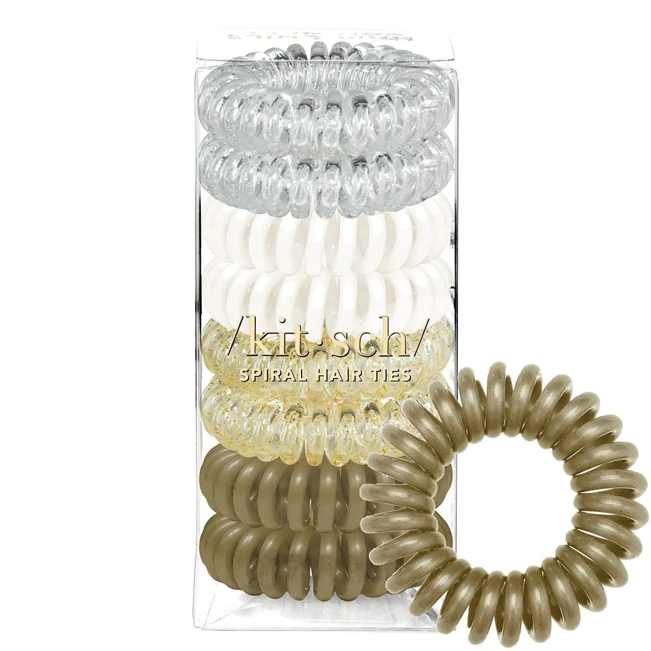 Spiral Hair Ties No Crease Blonde 8 Pack