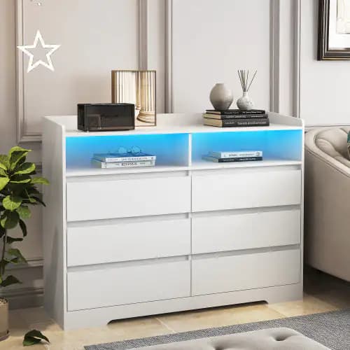 6-drawer Vanity With LED Lights