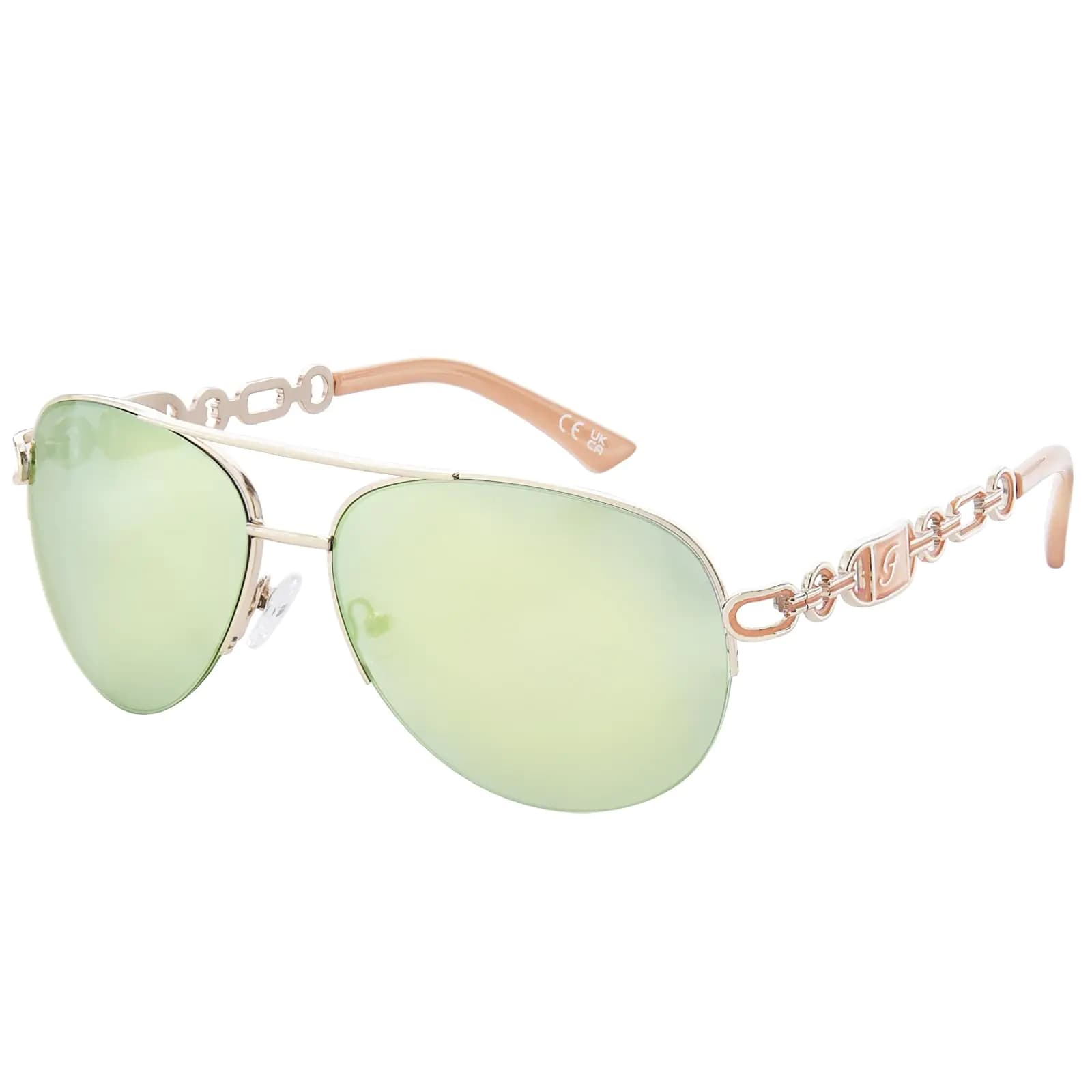FONHCOO Aviator Sunglasses for Women Men Oversized Metal Frame UV400 Mirrored Sunglasses (Orange)