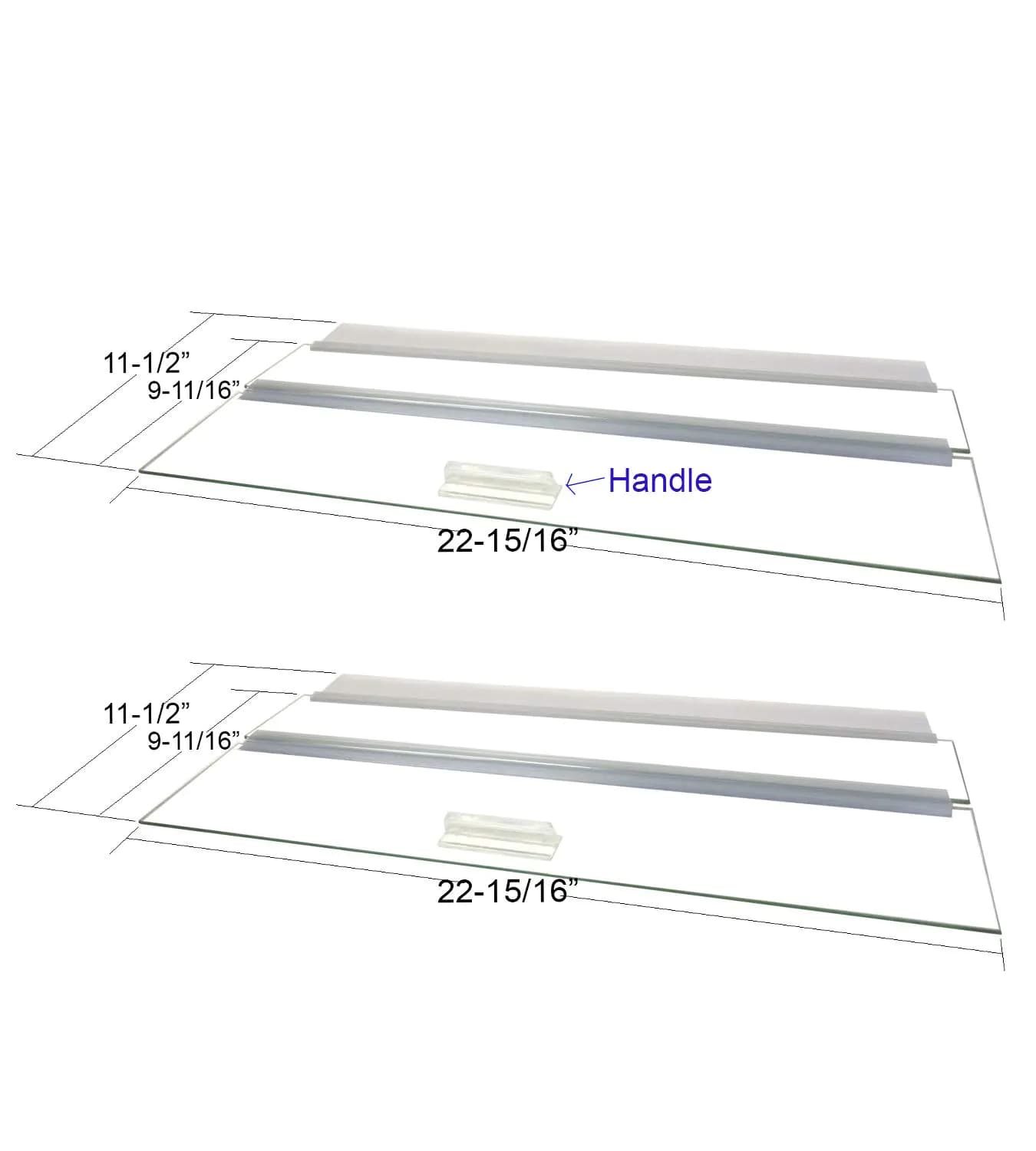 Glass Canopy for Aquariums with and Without Center Braces 10 Gallon to 200 Gallon Aquariums (Tank with Center Brace 48" L x 18" W)
