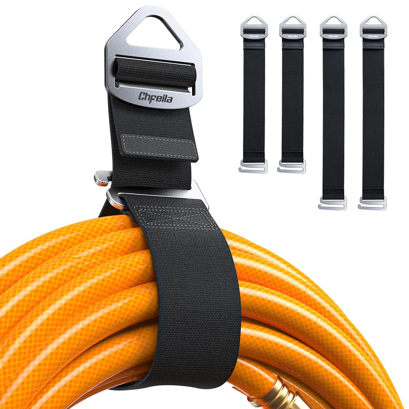4 Pack One Hand Operation [1s Tighten by Gravity] Adjustable Extension Cord Organizer Holder Hose Rope Storage Straps Wrap for RV Shed Workshop Garage Organization Gadgets Tools Gifts for Dad Men