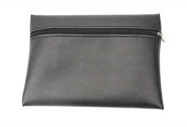 Black Zipper Cosmetic Bag for Makeup Brushes and Accessories