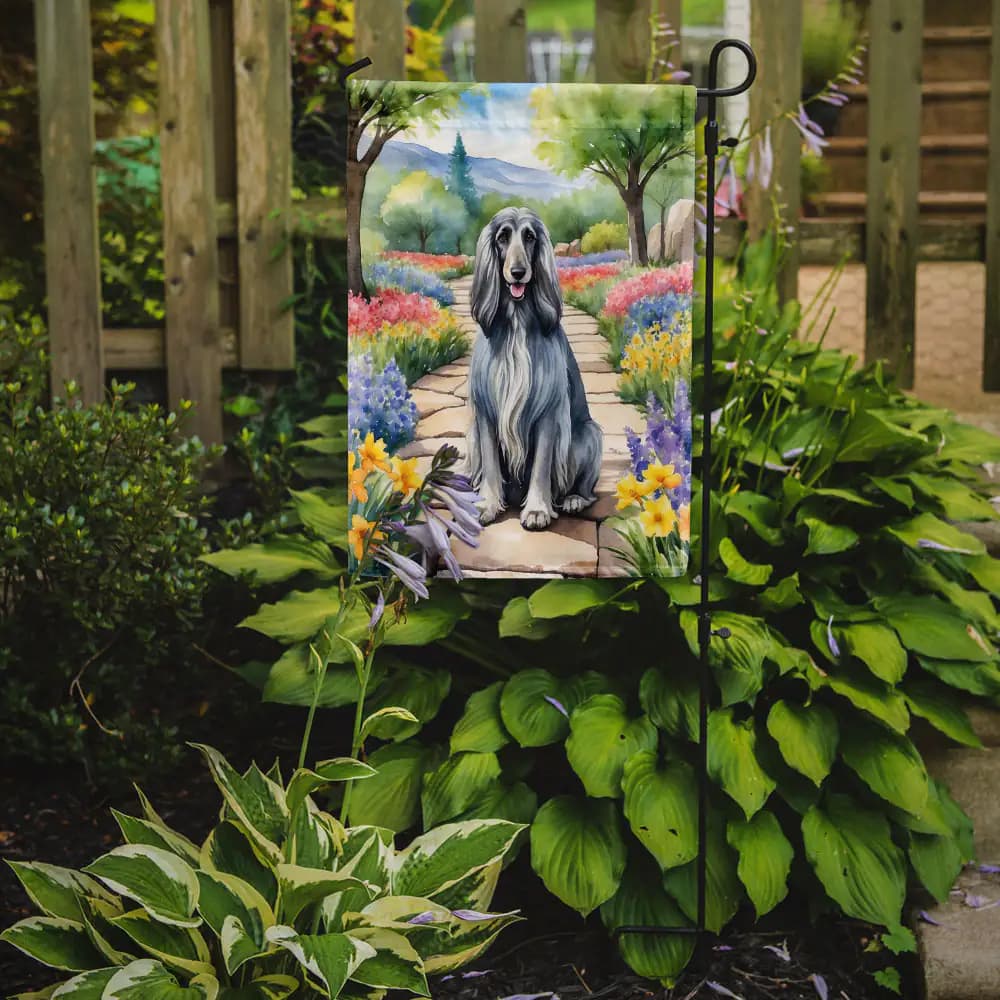 Afghan Hound Spring Garden Flag