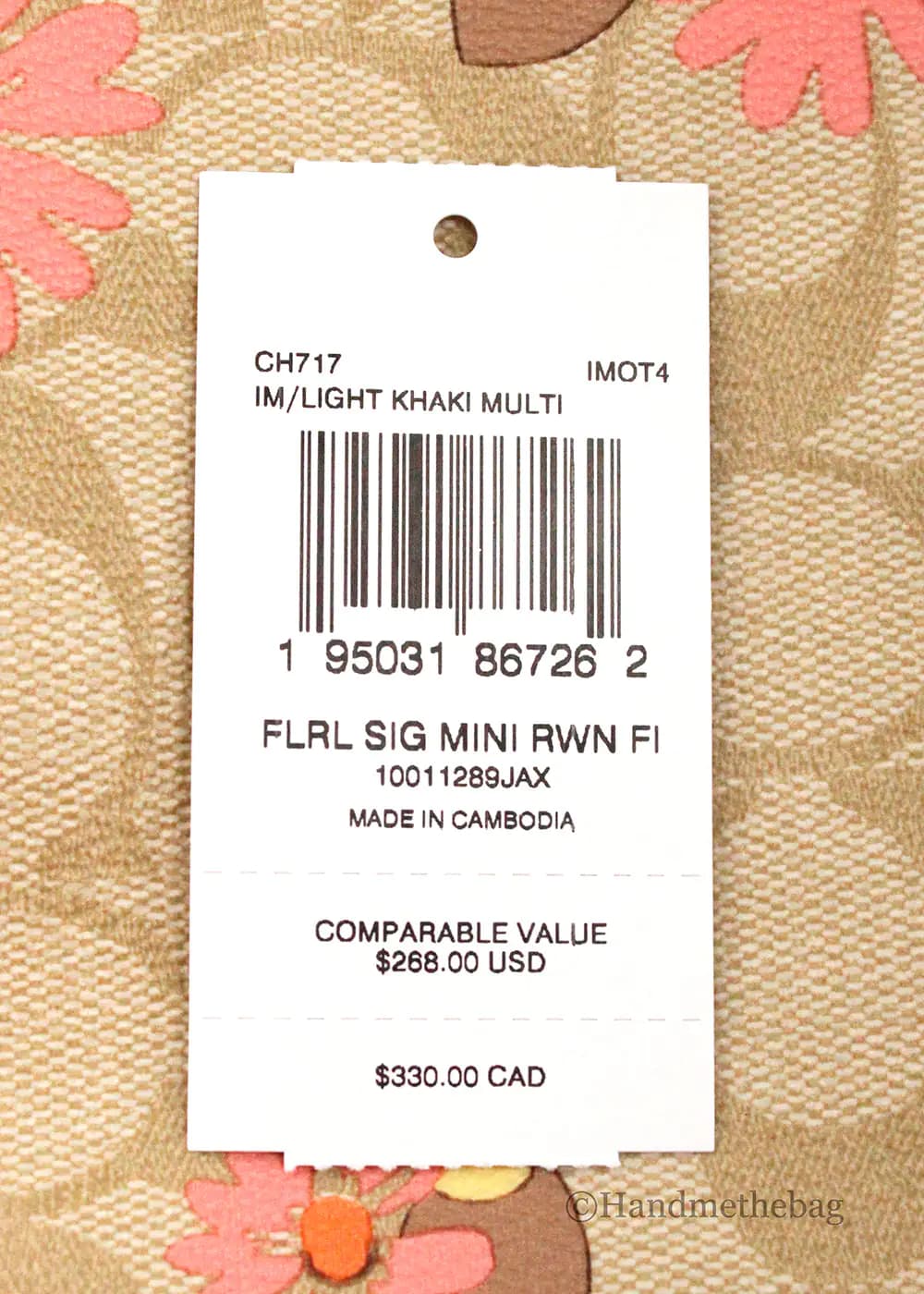 Coach Rowan Mini Floral Signature File Crossbody Handbag