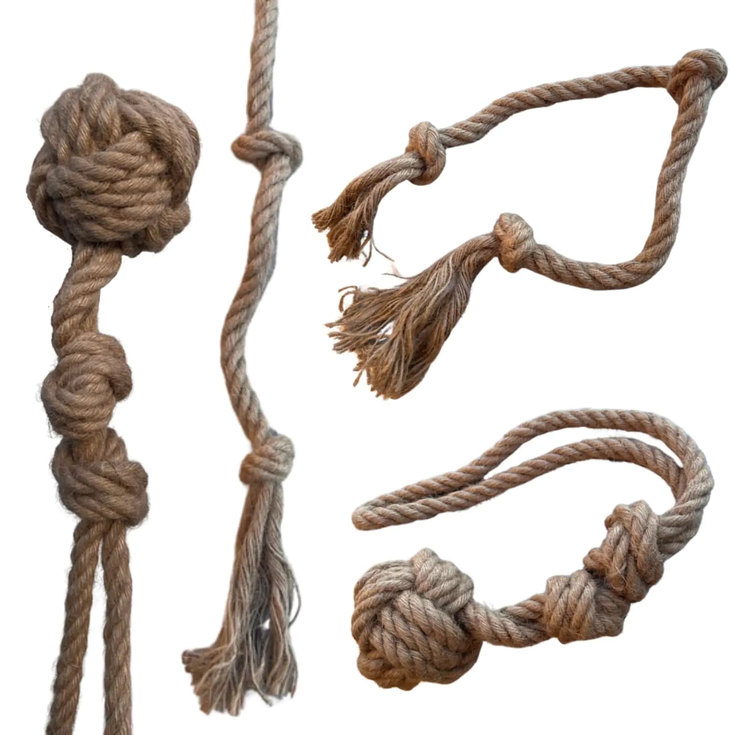 Generic Pure Natural Hemp Rope Dog Toys Dog Toys for Aggressive Chewers Indestructible Dog Toys Unbreakable Dog Toys Sturdy Dog Toys Chemical Free Dog Toys Tug of War Dog Pull Rope-Set of 2