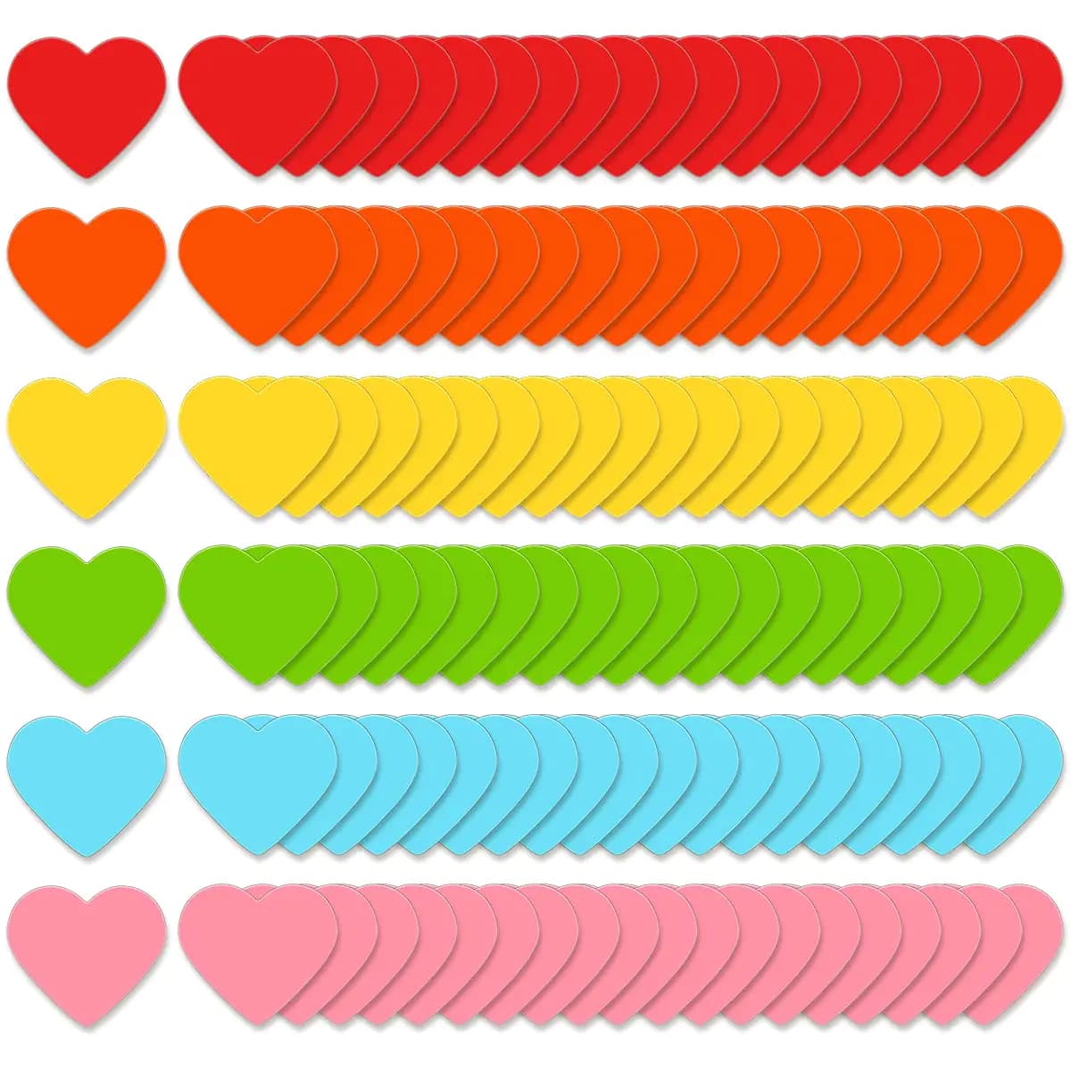 Colorful Heart Shaped Refrigerator Magnets Set