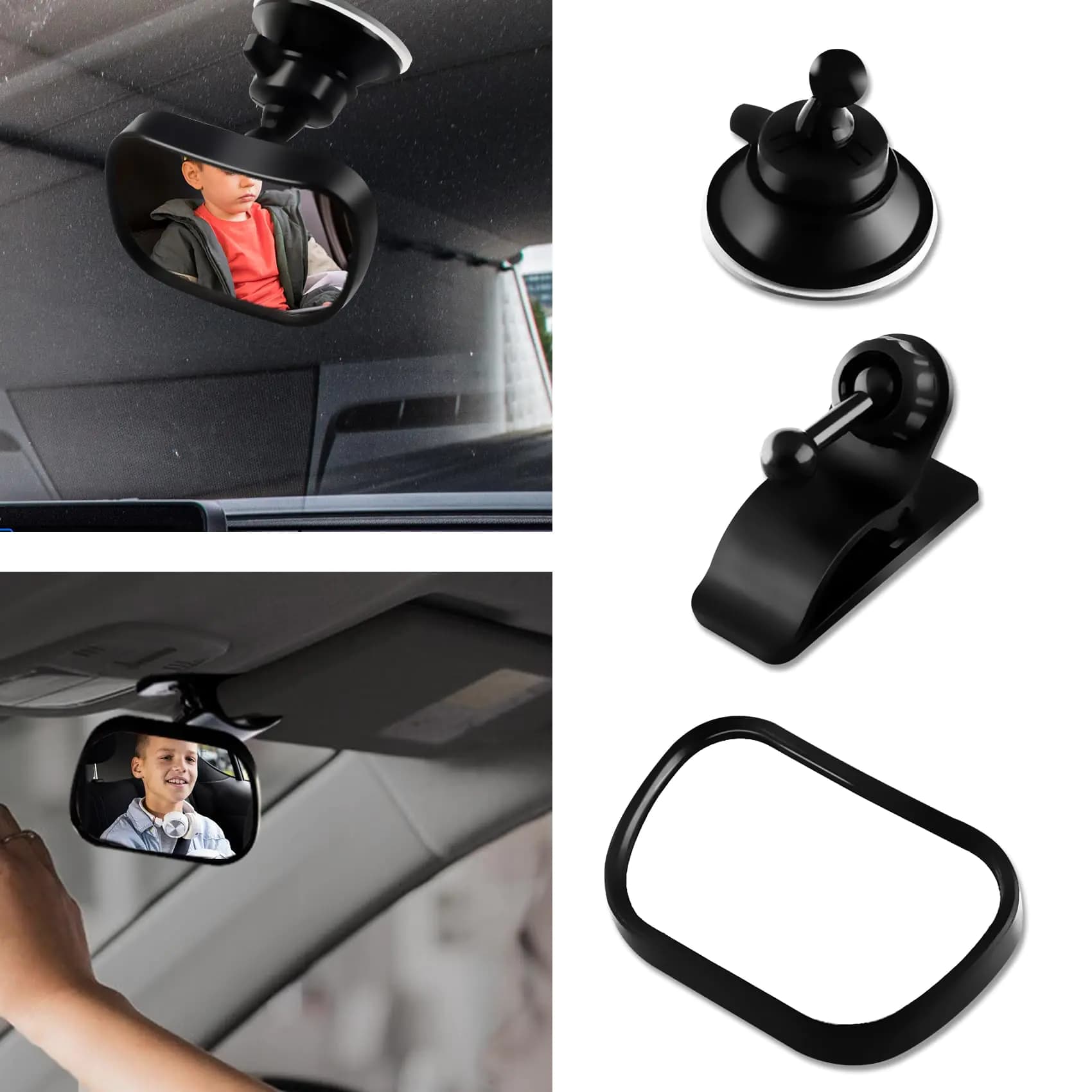 Lecctso Baby Car Mirror Rear View Mirror 360° Adjustable Car Seat Mirror for Baby Rear Facing Easily Observe The Babys Move Baby Essentials Car Accessories Universal for Most Cars