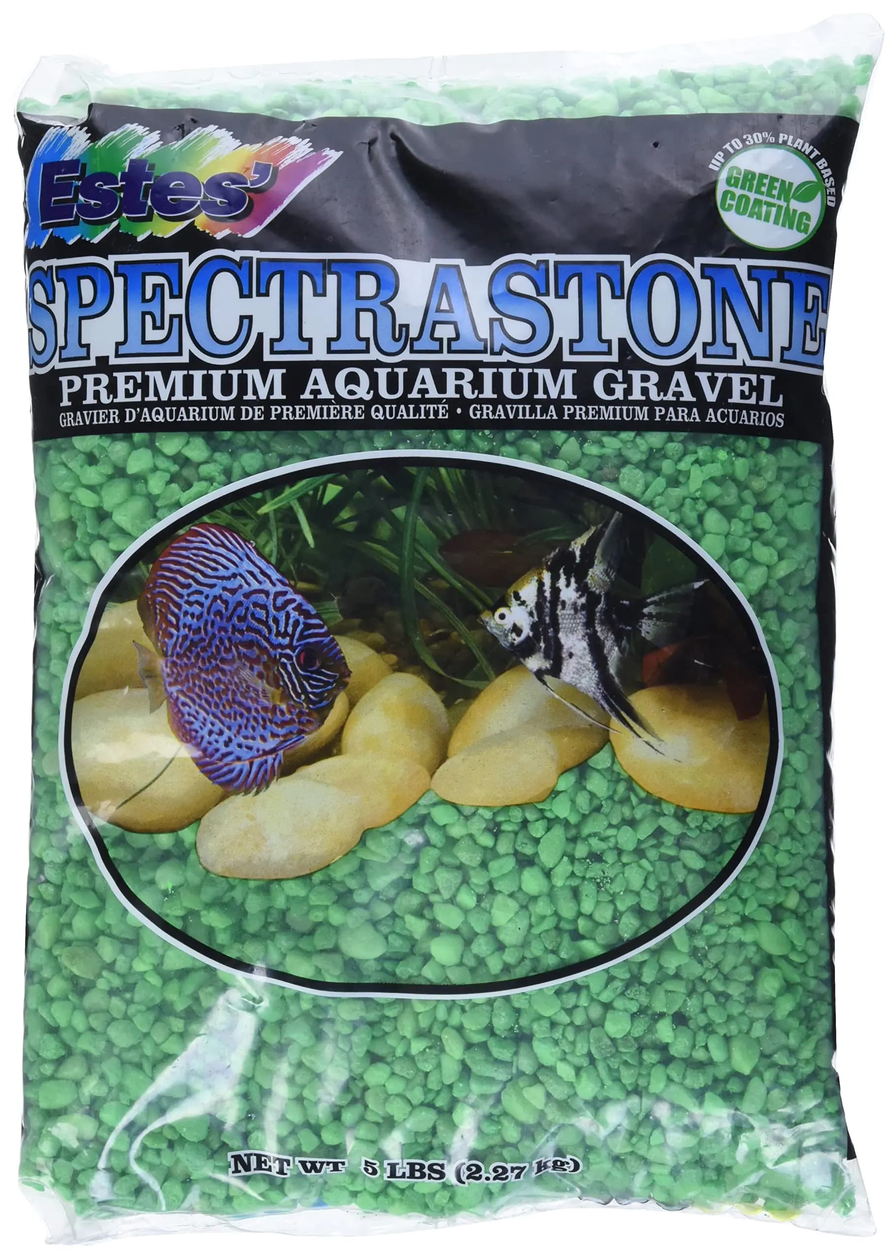 Spectrastone Permaglo Green Aquarium Gravel for Freshwater Aquariums 5-Pound Bag