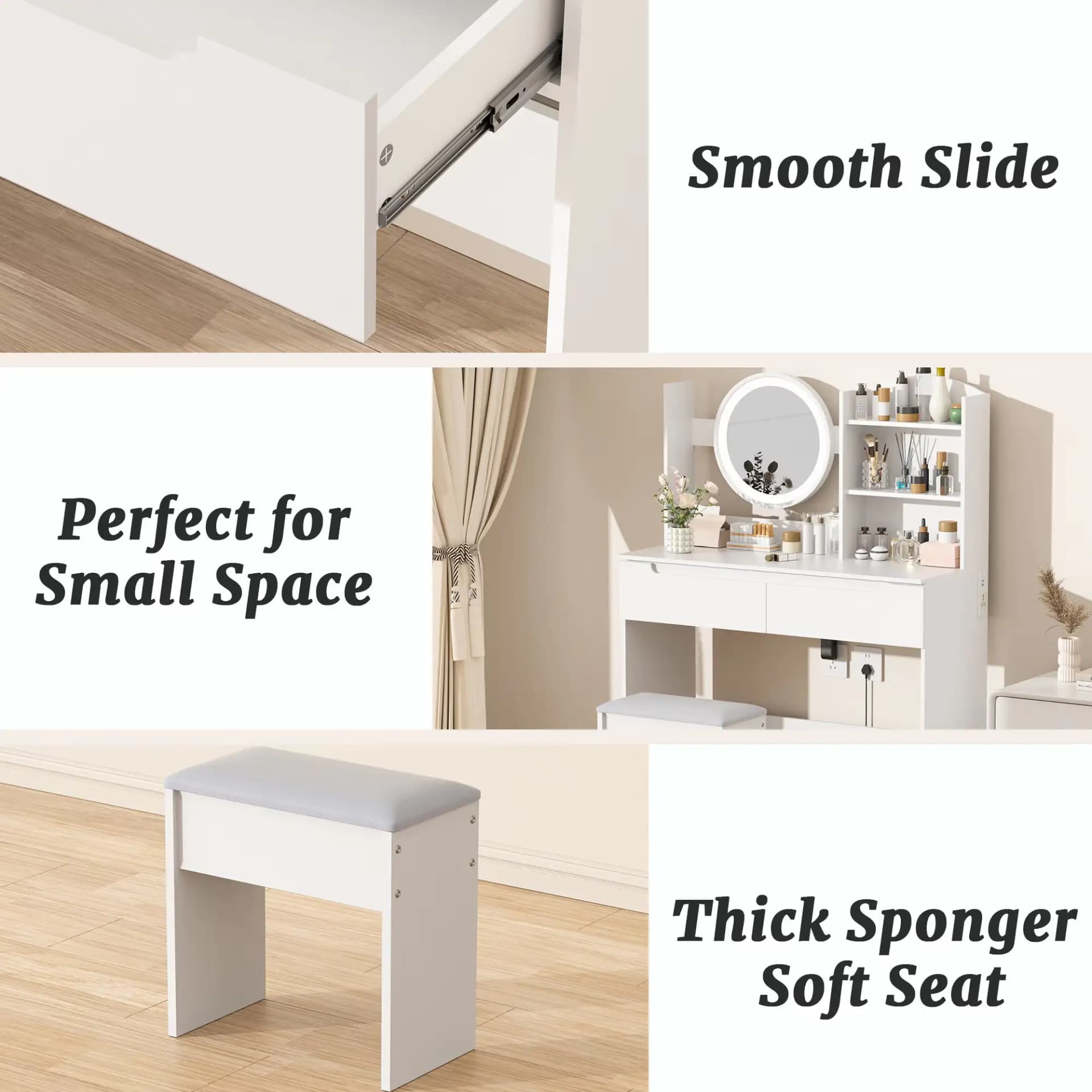 VFF Bedroom Dressing Table, Modern Minimalist Makeup Cabinet, Master Bedroom Makeup Mirror, Makeup Table