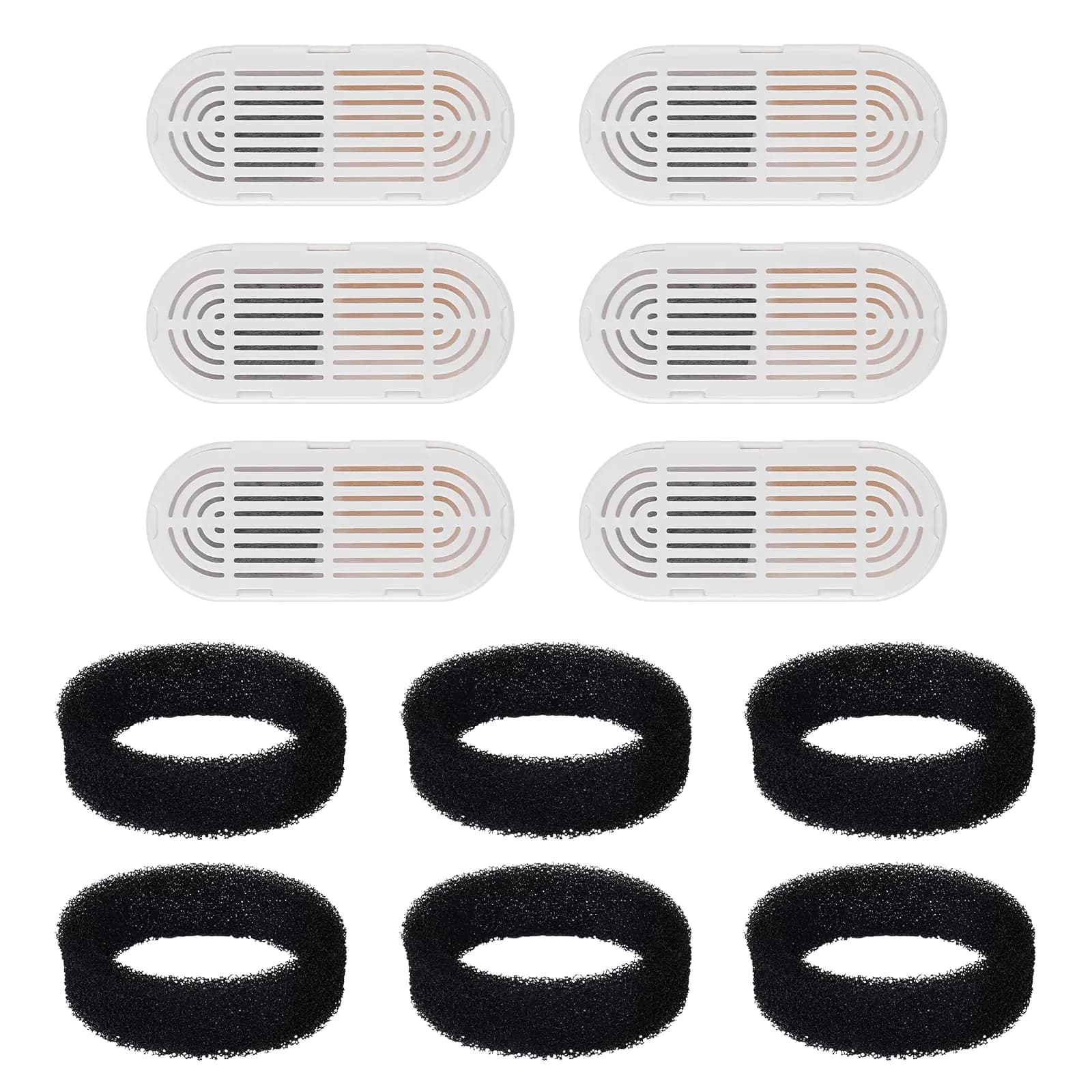 PWEZON Cat Water Fountain Filters 6 Pack Cat Water Fountain Filters 108oz/3.2L Pet Water Fountain for Cats/Dogs Inside