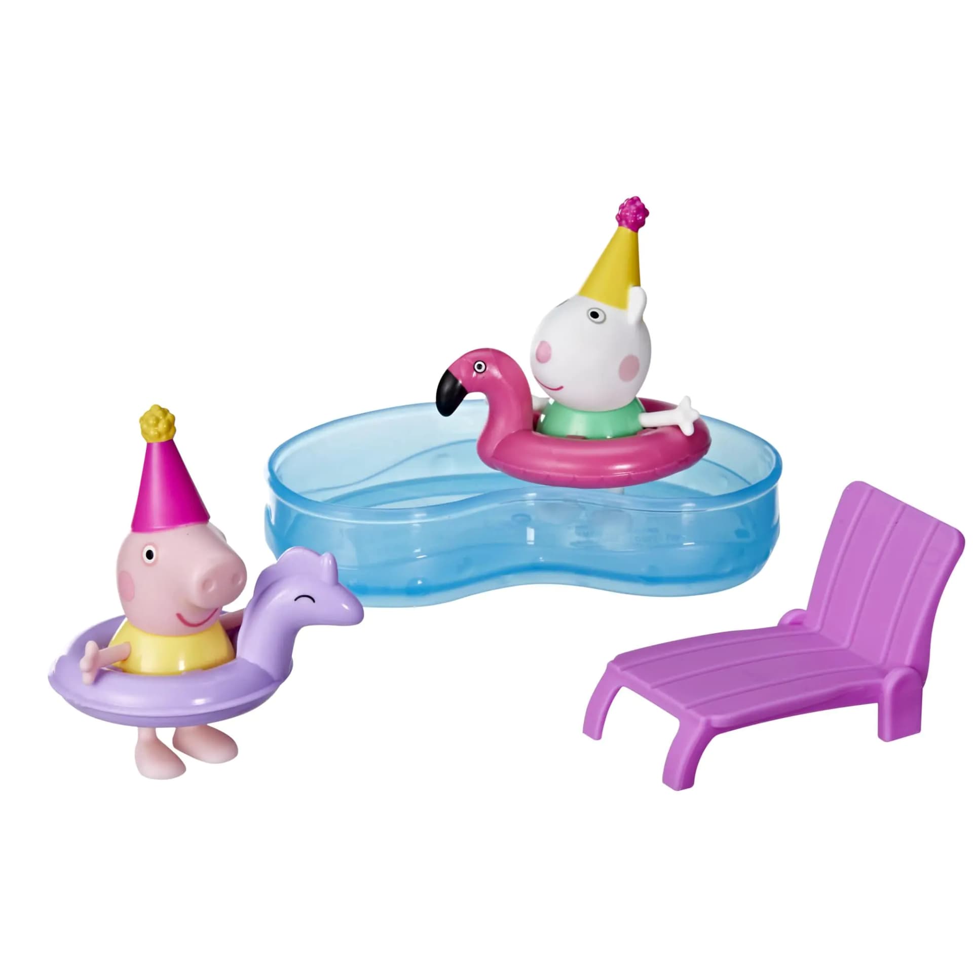 Peppa Pig Peppa’s Pool Party Playset with 2 Figures and 4 Accessories Preschool Toys Kids Gifts Ages 3+